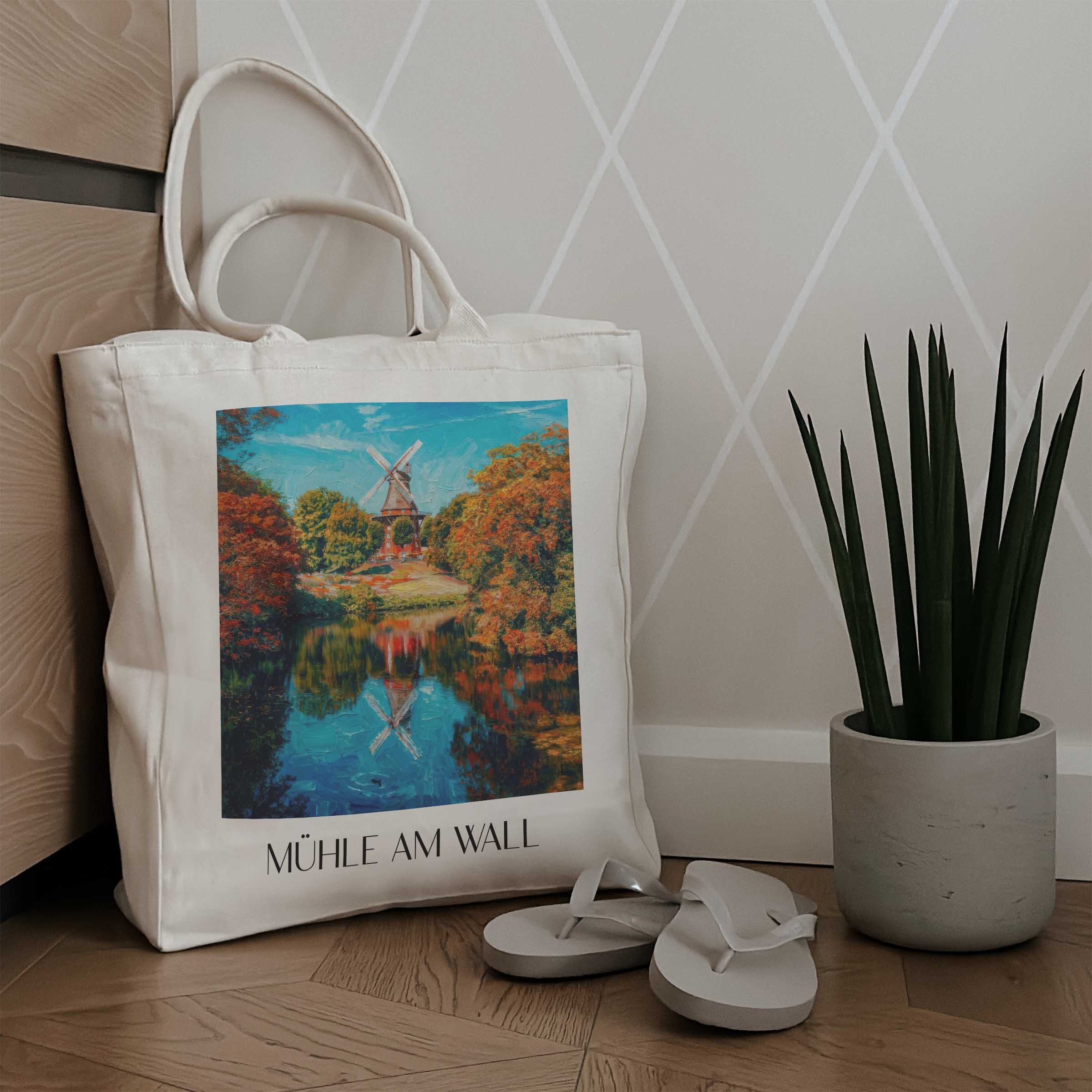 mühle-am-wall-bremen-deutschland-einkaufstasche-oil-painting-oelgemaelde
