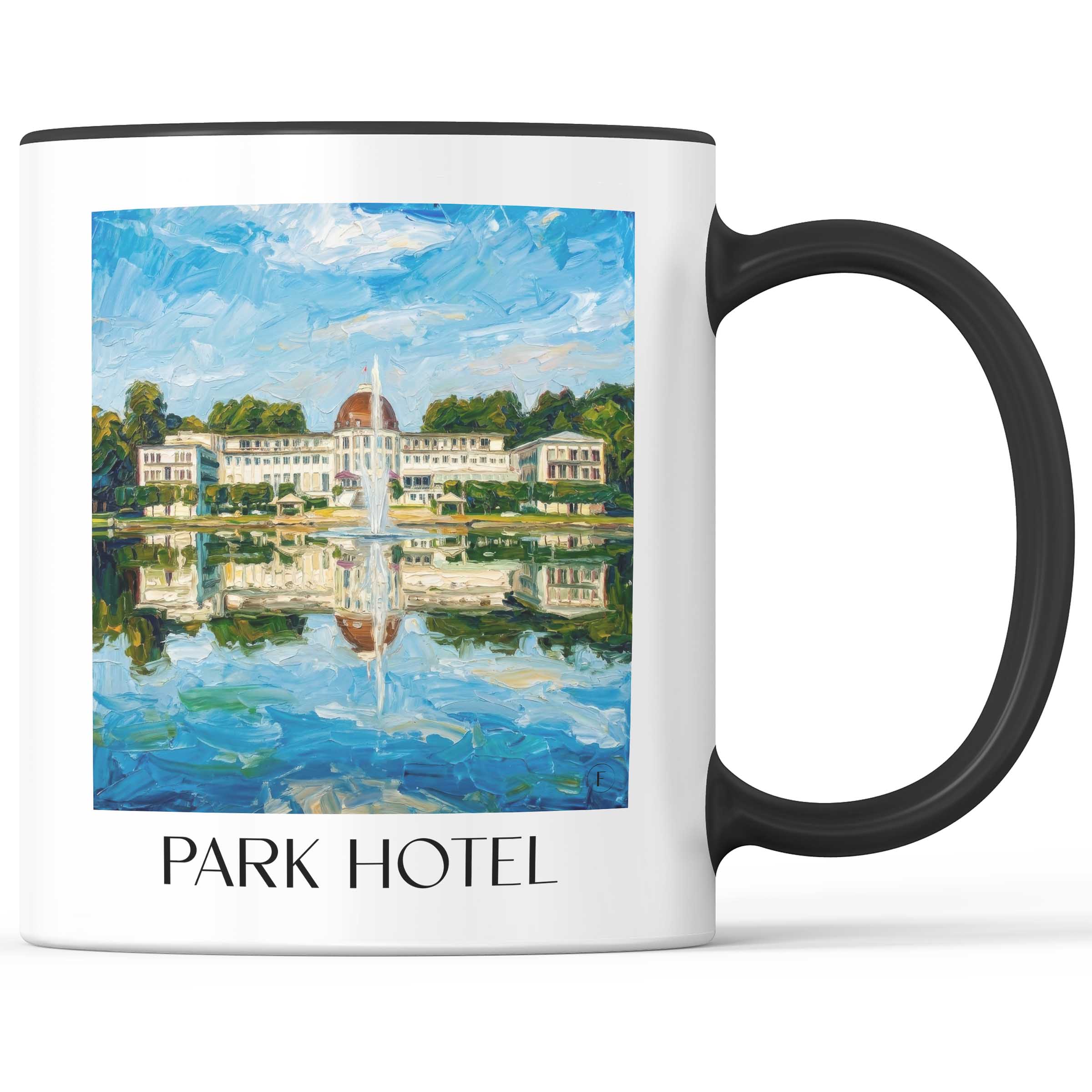 Parkhotel Kaffeebecher - Bremen - Deutschland Becher - Kaffeetasse im Ölgemälde Stil