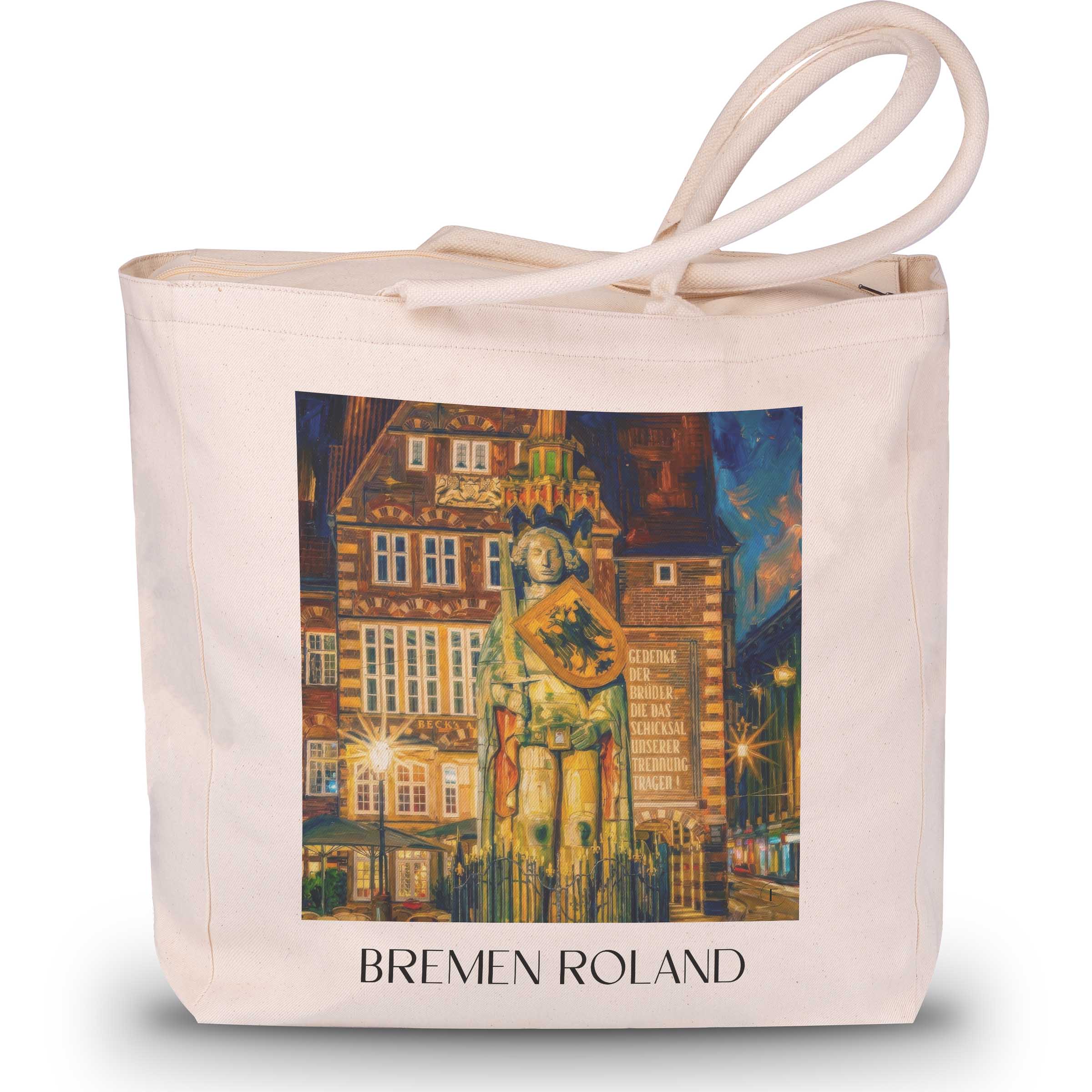 Bremer Roland - Deutschland Tote Bag - Einkaufstasche im Ölgemälde Stil