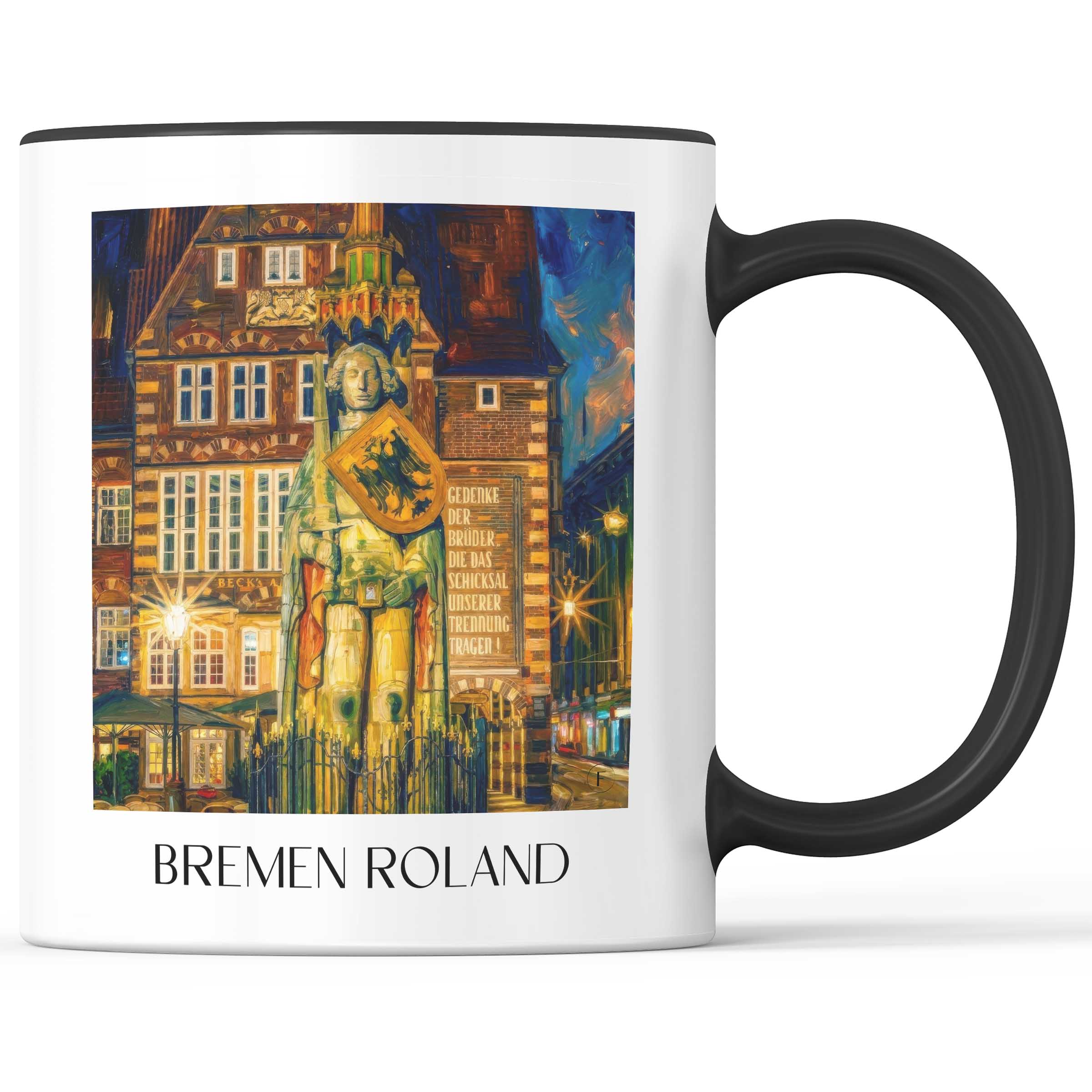 Bremer Roland - Deutschland Becher - Kaffeetasse im Ölgemälde Stil
