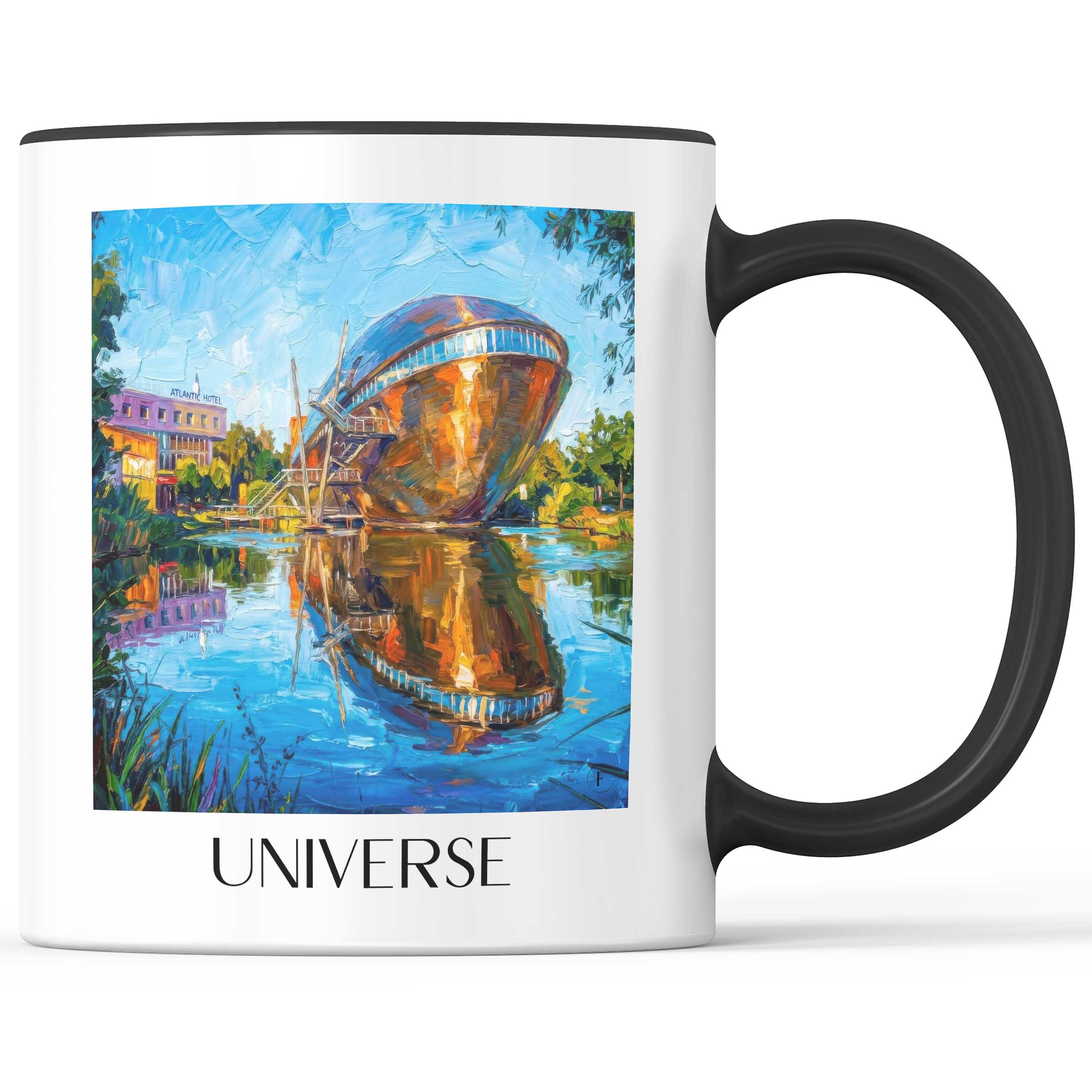 Universum Kaffeebecher - Bremen - Deutschland Becher - Kaffeetasse im Ölgemälde Stil