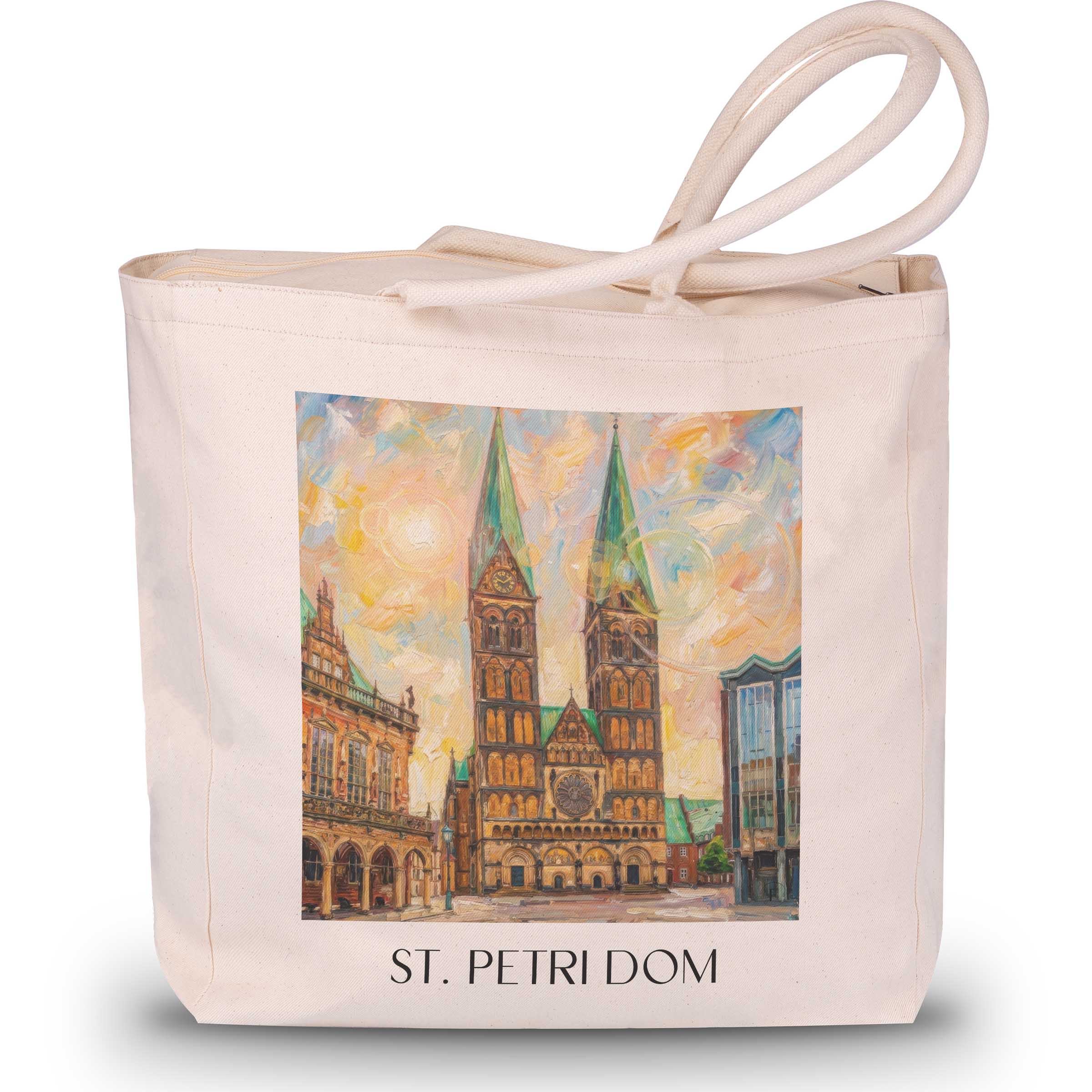 st.-petri-dom-bremen-deutschland-einkaufstasche-oil-painting-oelgemaelde