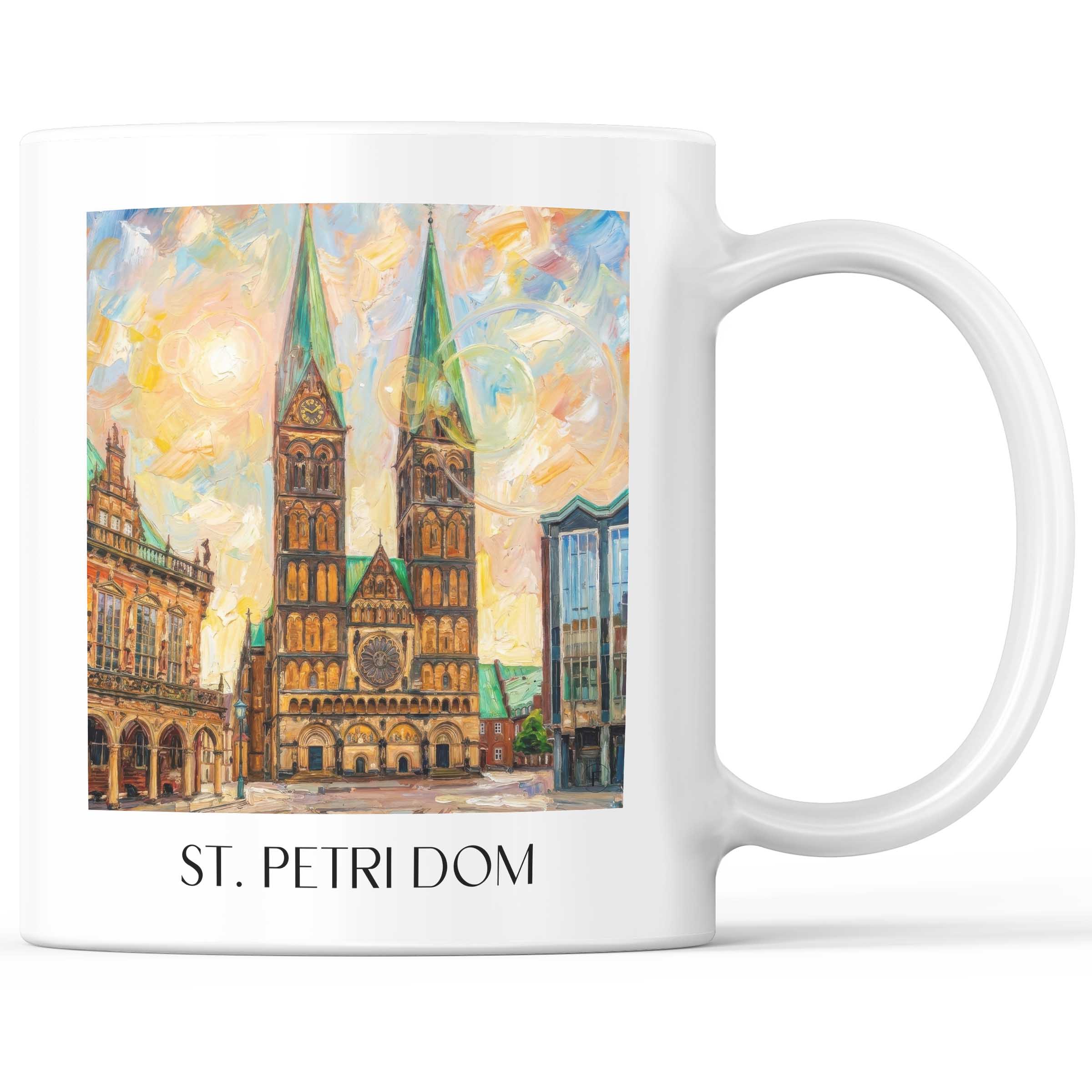 St. Petri Dom Kaffeebecher - Bremen - Deutschland Becher - Kaffeetasse im Ölgemälde Stil