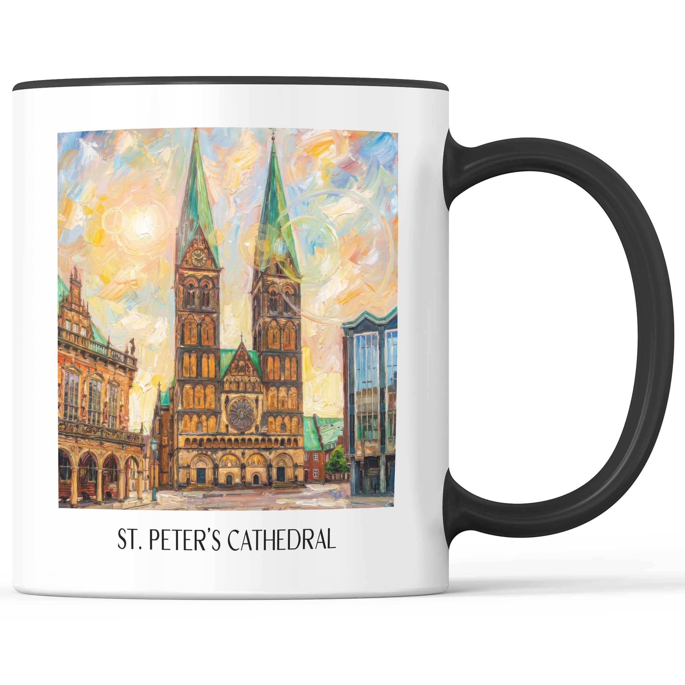 St. Petri Dom Kaffeebecher - Bremen - Deutschland Becher - Kaffeetasse im Ölgemälde Stil