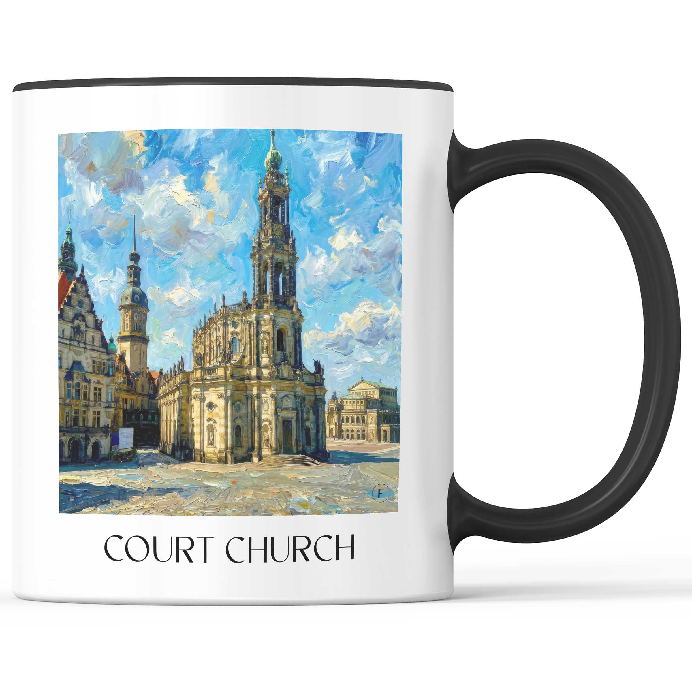 Hofkirche Kaffeebecher - Dresden - Deutschland Becher - Kaffeetasse im Ölgemälde Stil