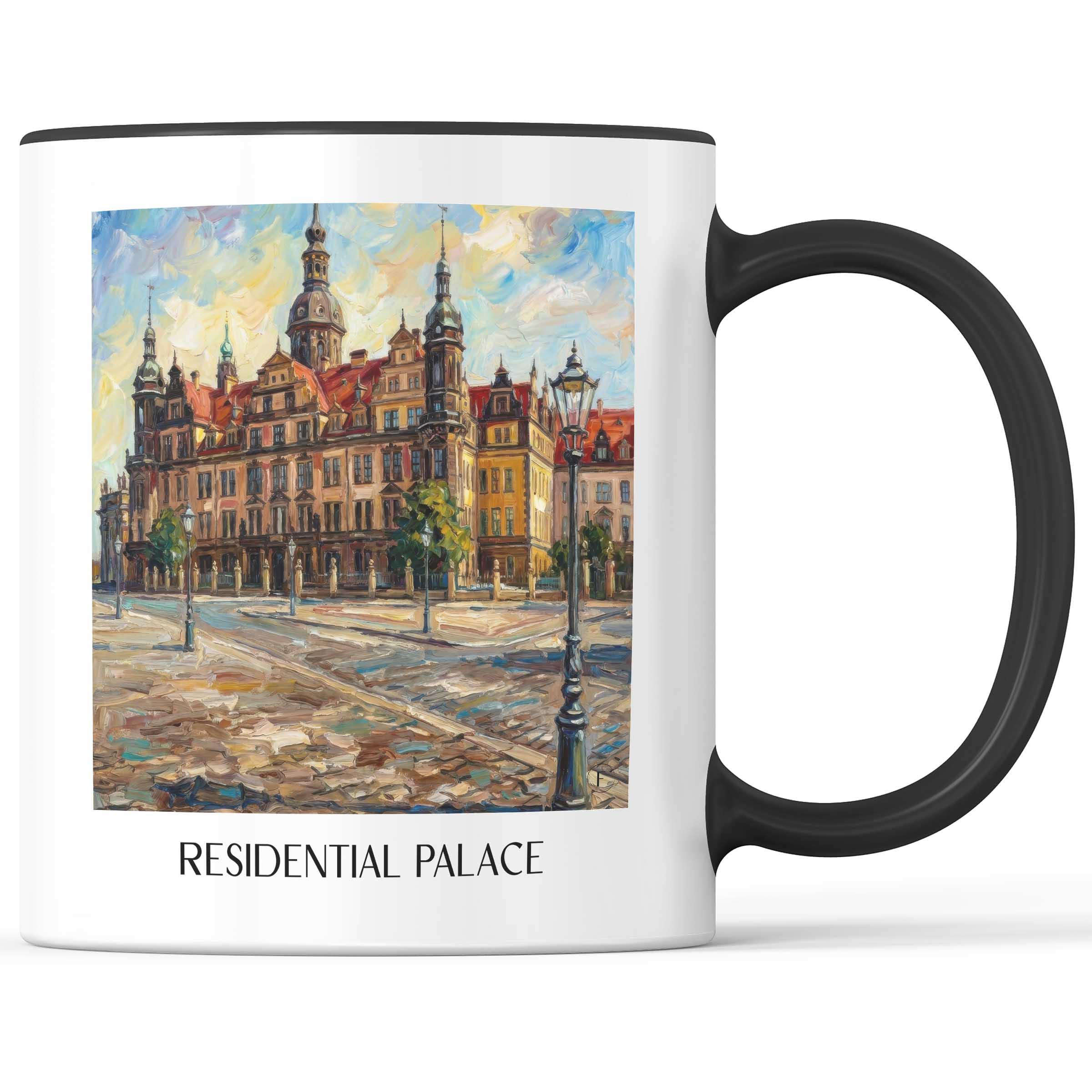 Residenzschloss Kaffeebecher - Dresden - Deutschland Becher - Kaffeetasse im Ölgemälde Stil