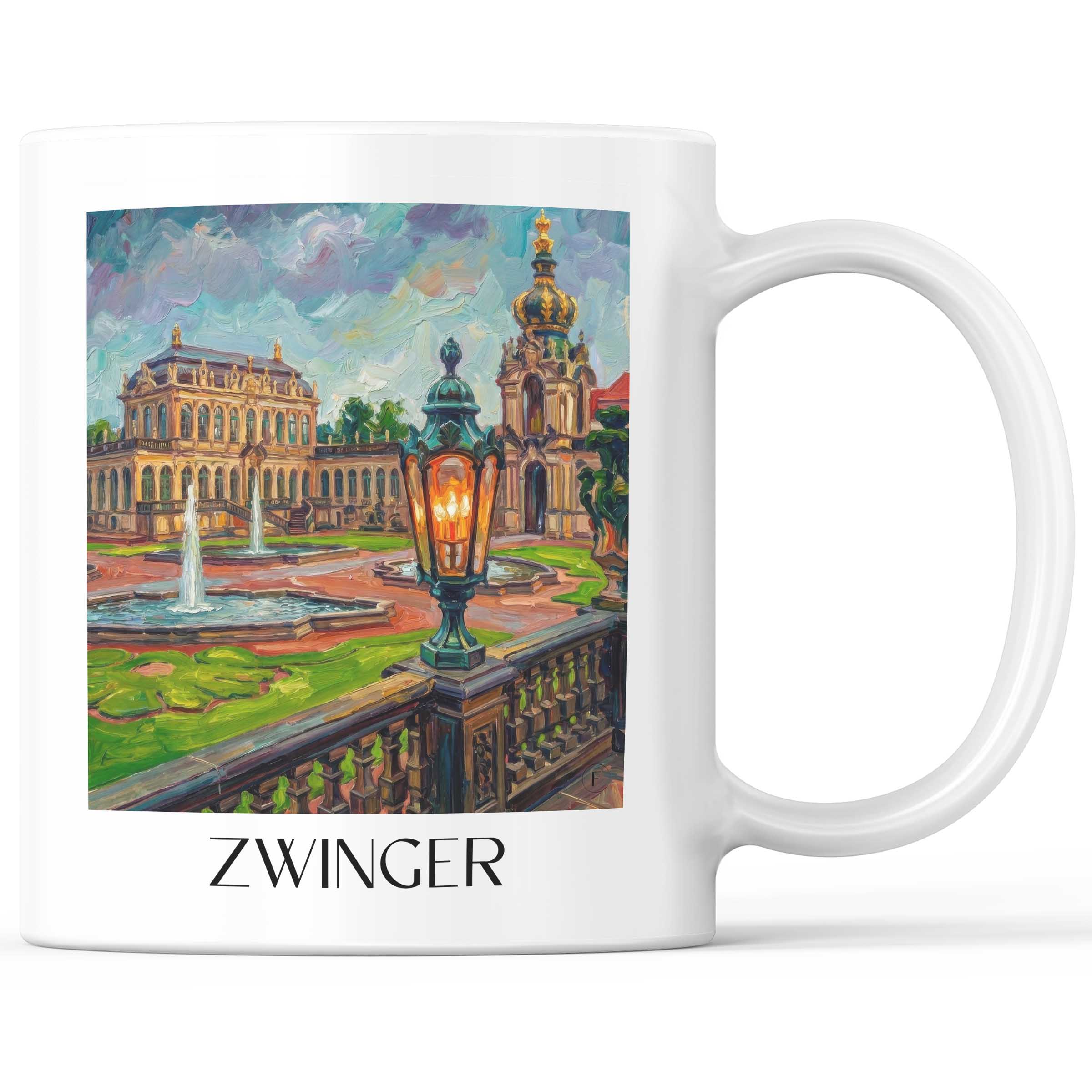 Zwinger Kaffeebecher - Dresden - Deutschland Becher - Kaffeetasse im Ölgemälde Stil