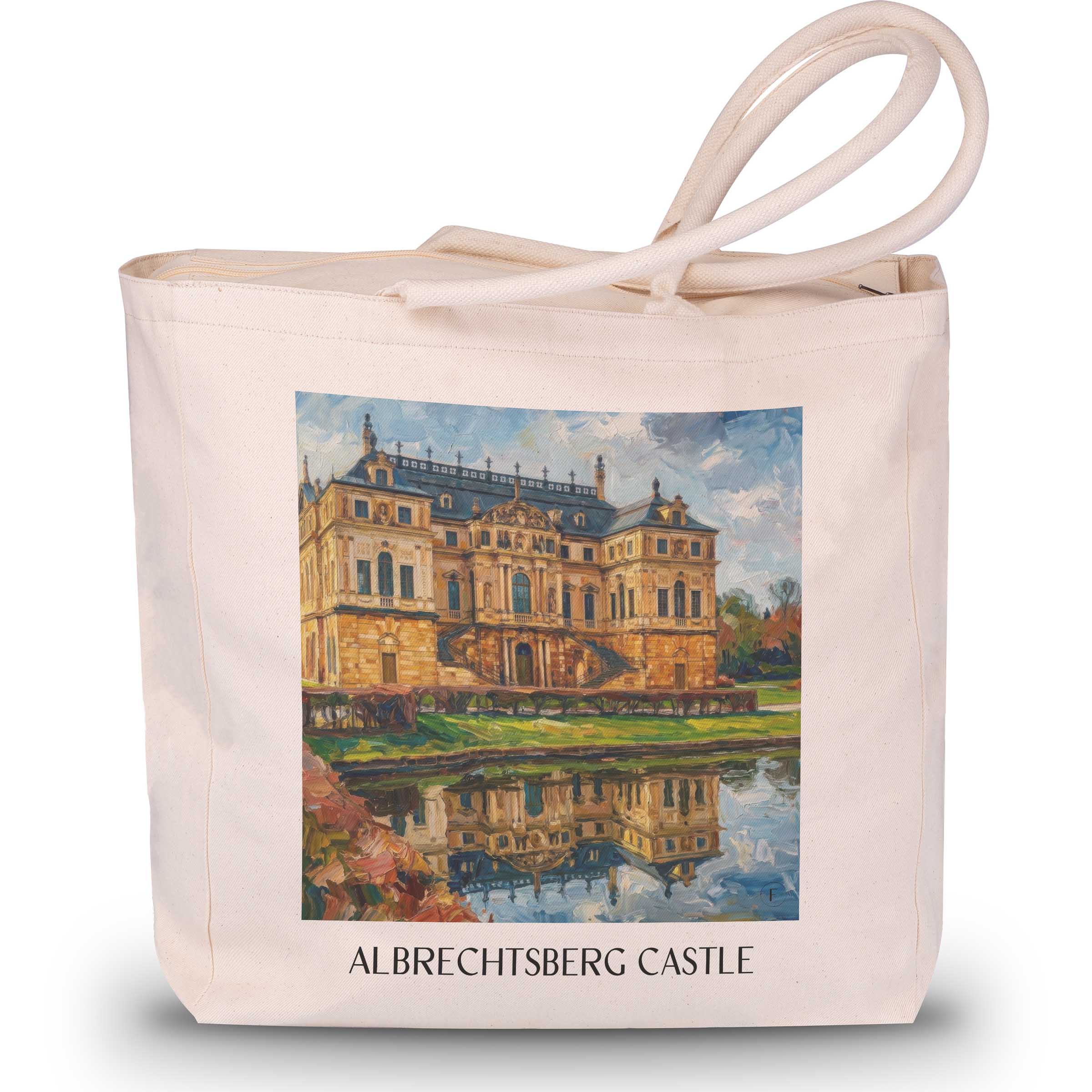 Schloss Albrechtsberg Shopping Tasche - Dresden - Deutschland Tote Bag - Einkaufstasche im Ölgemälde Stil