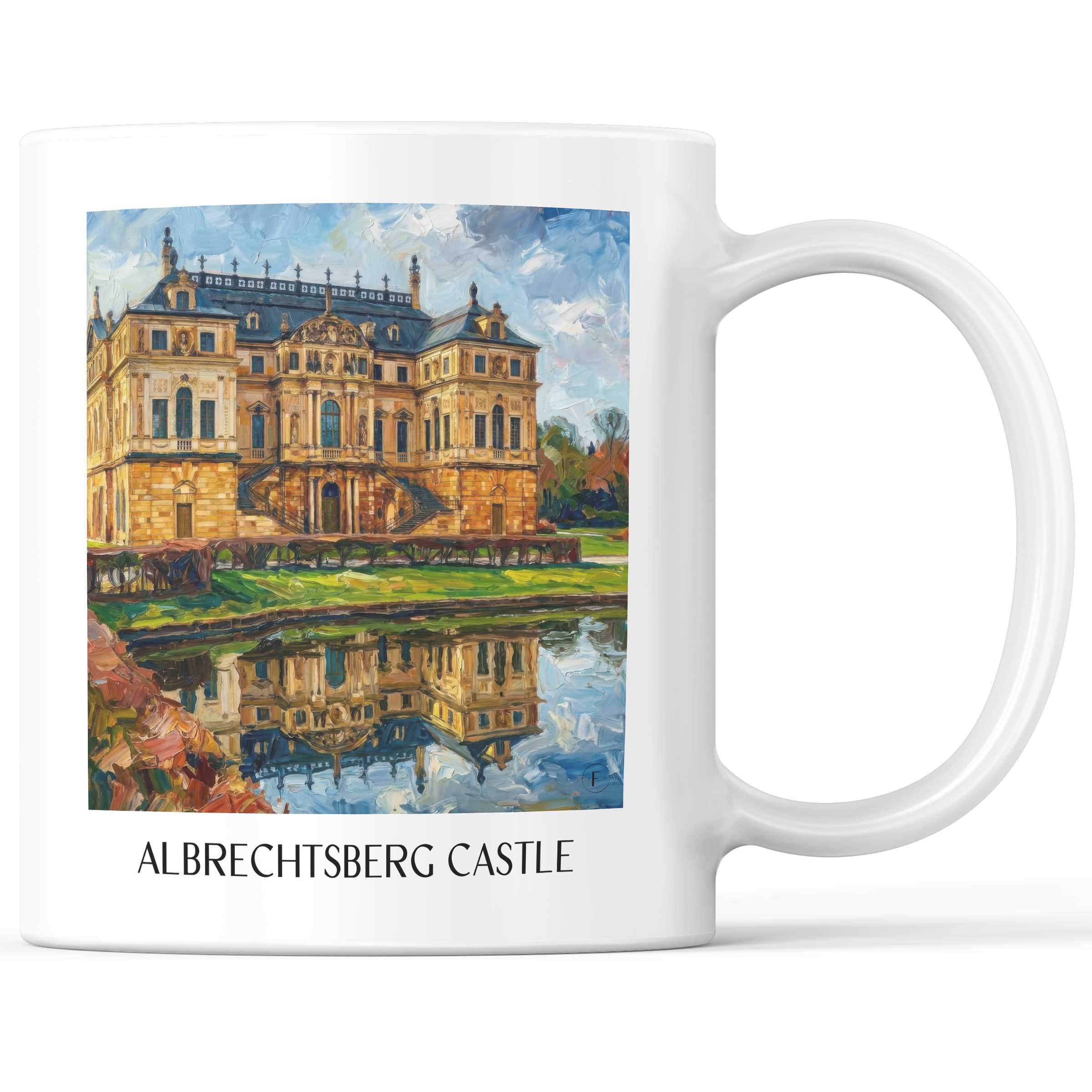 Schloss Albrechtsberg Kaffeebecher - Dresden - Deutschland Becher - Kaffeetasse im Ölgemälde Stil