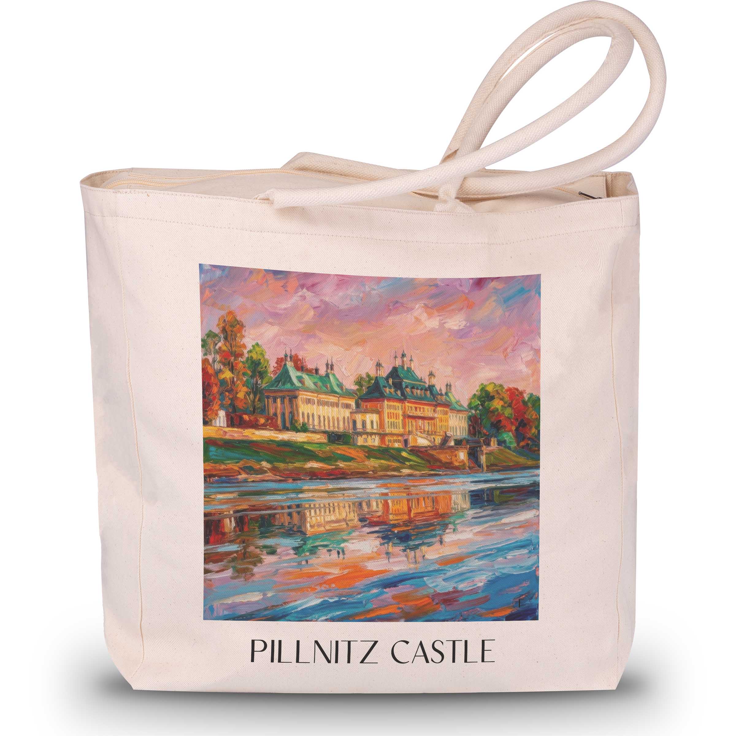 Schloss Pilnitz Shopping Tasche - Dresden - Deutschland Tote Bag - Einkaufstasche im Ölgemälde Stil