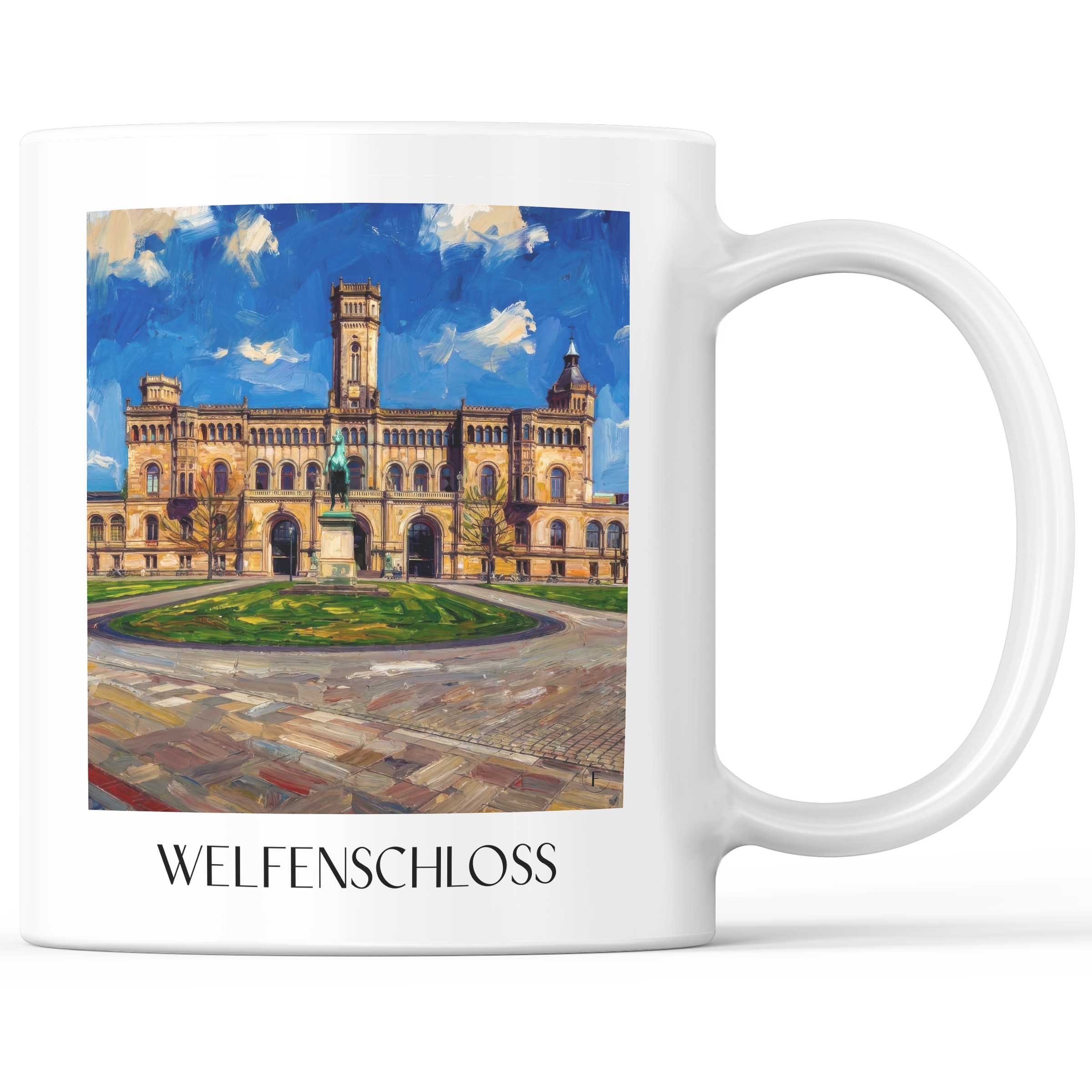 Welfenschloss Kaffeebecher - Hannover - Deutschland Becher - Kaffeetasse im Ölgemälde Stil