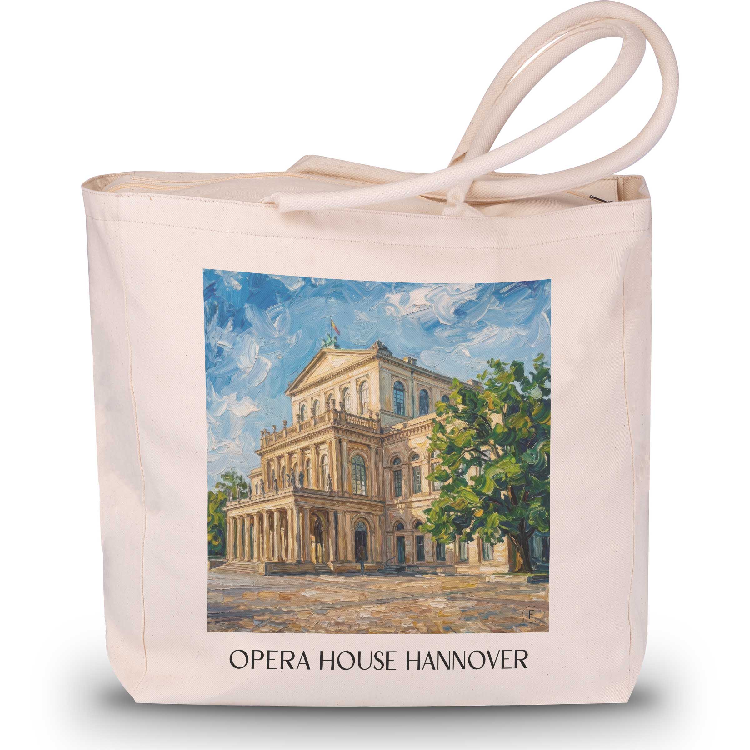 Opernhaus Shopping Tasche - Hannover - Deutschland Tote Bag - Einkaufstasche im Ölgemälde Stil