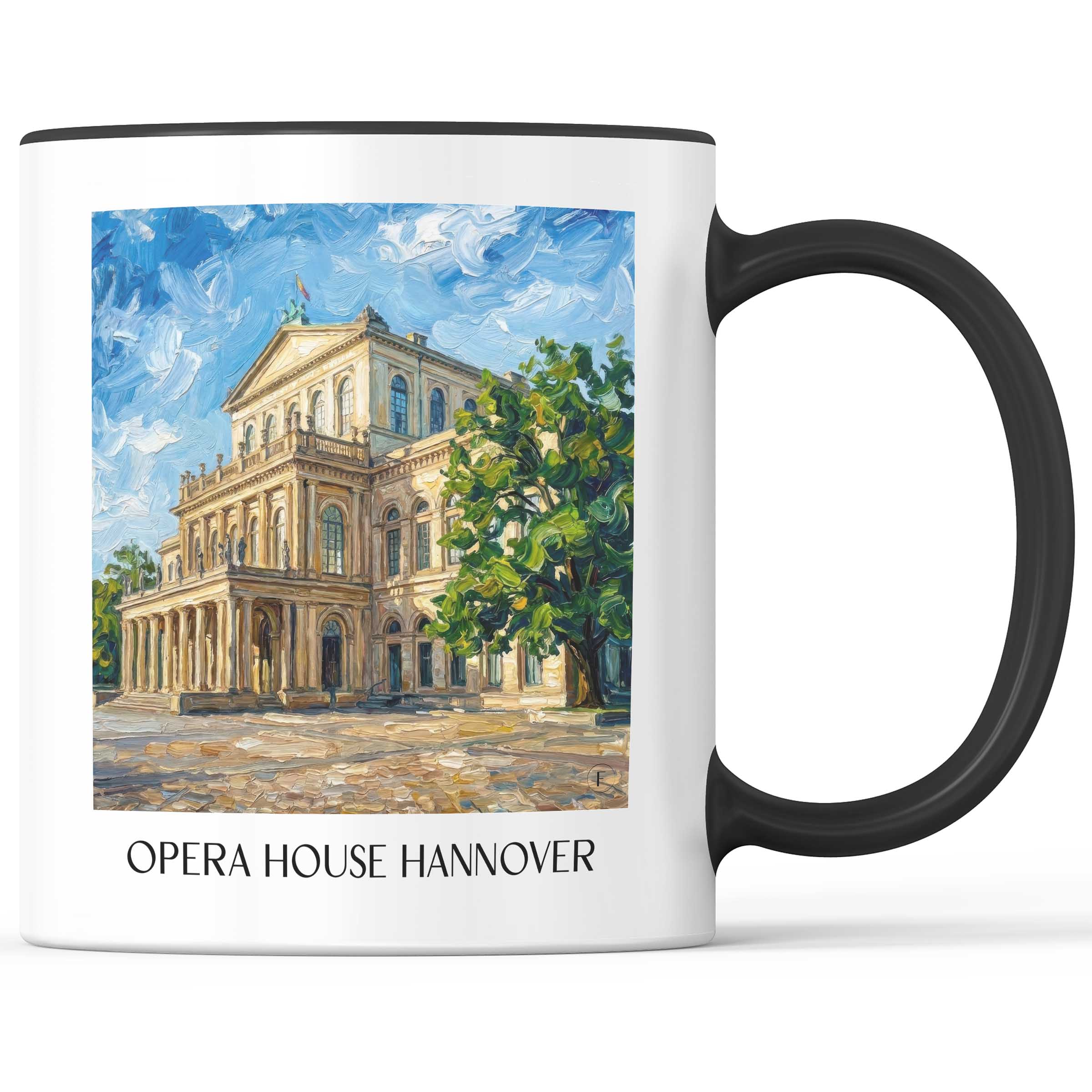 Opernhaus Kaffeebecher - Hannover - Deutschland Becher - Kaffeetasse im Ölgemälde Stil