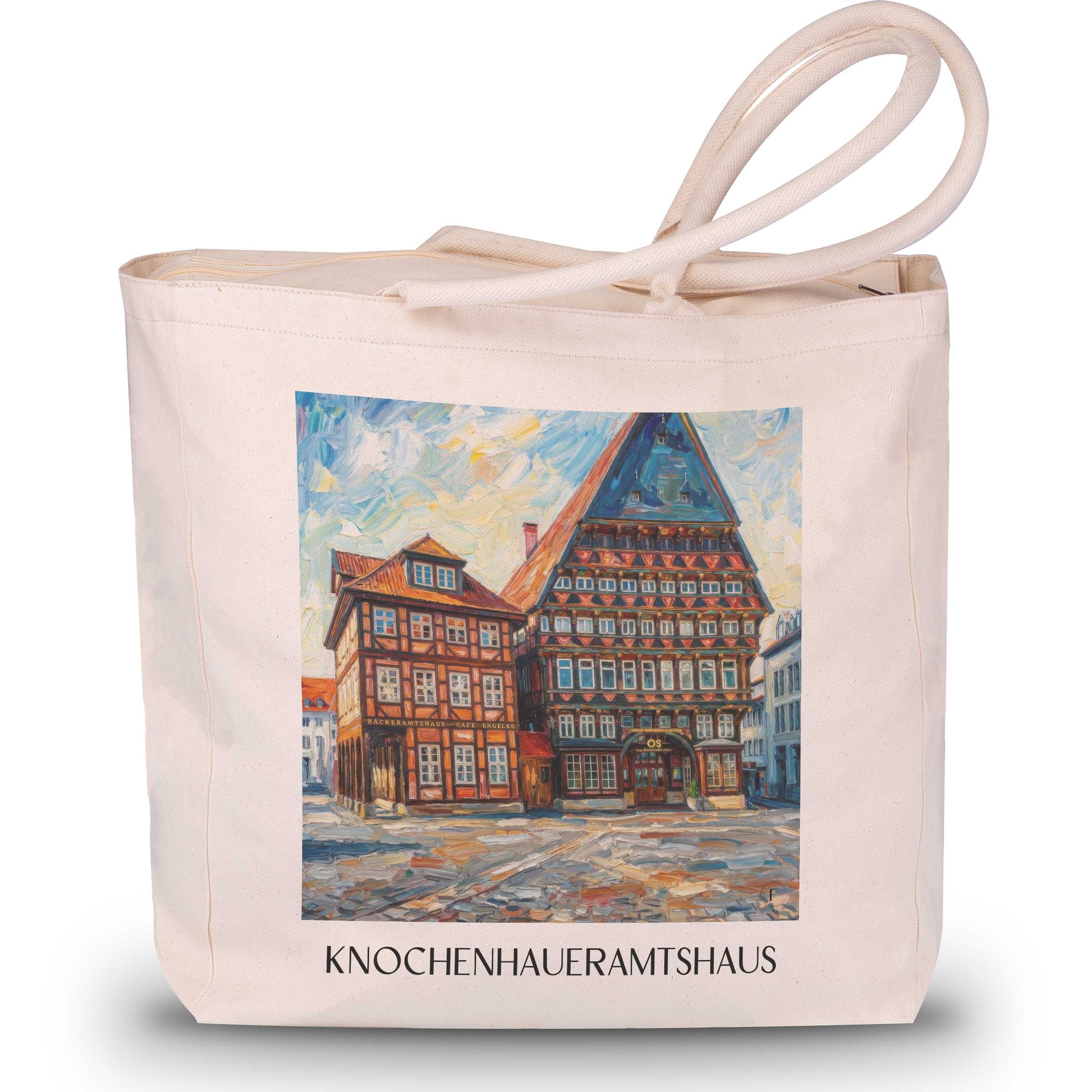 knochenhaueramtshaus-hildesheim-deutschland-einkaufstasche-oil-painting-oelgemaelde