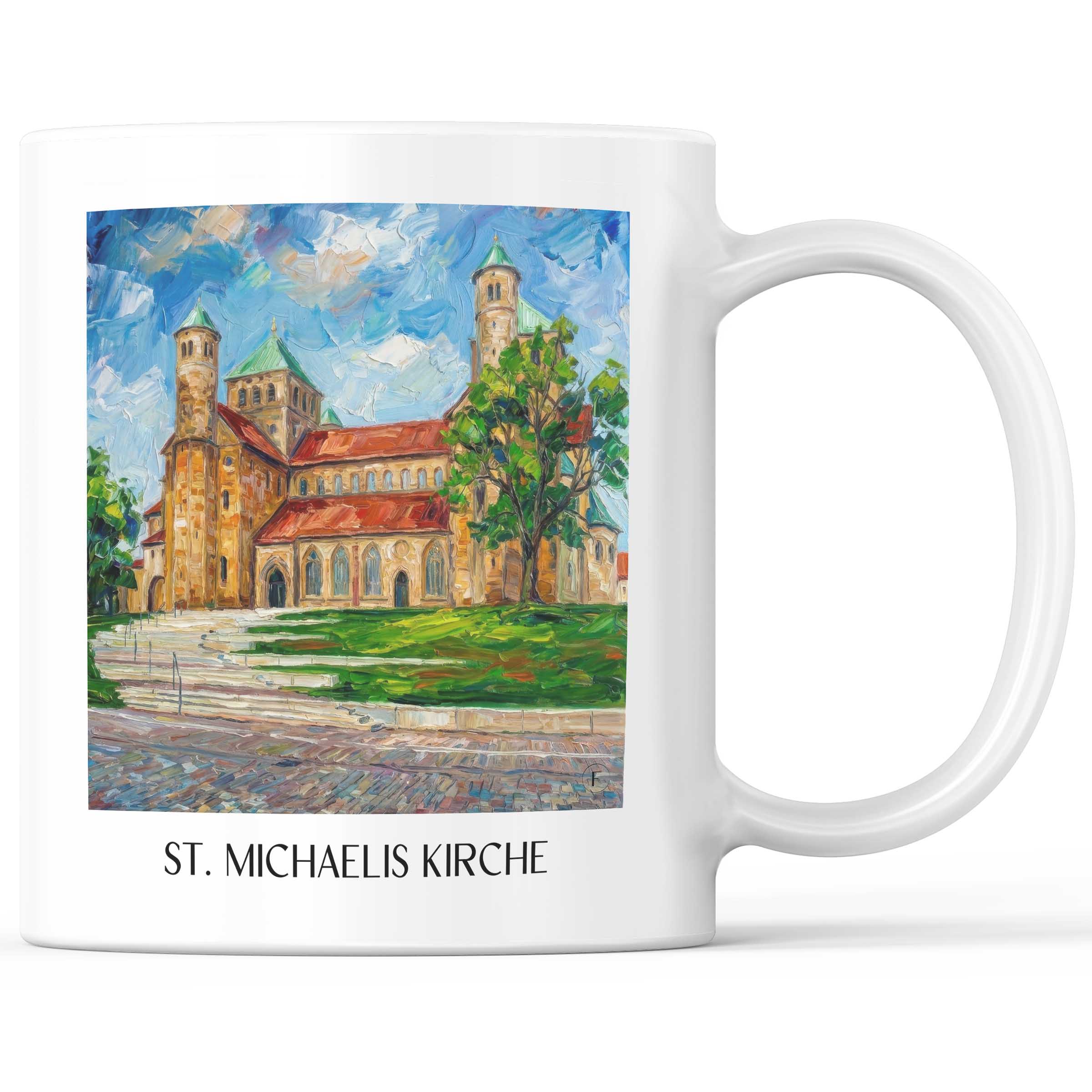 St. Michaelis Kirche Kaffeebecher - Hildesheim - Deutschland Becher - Kaffeetasse im Ölgemälde Stil