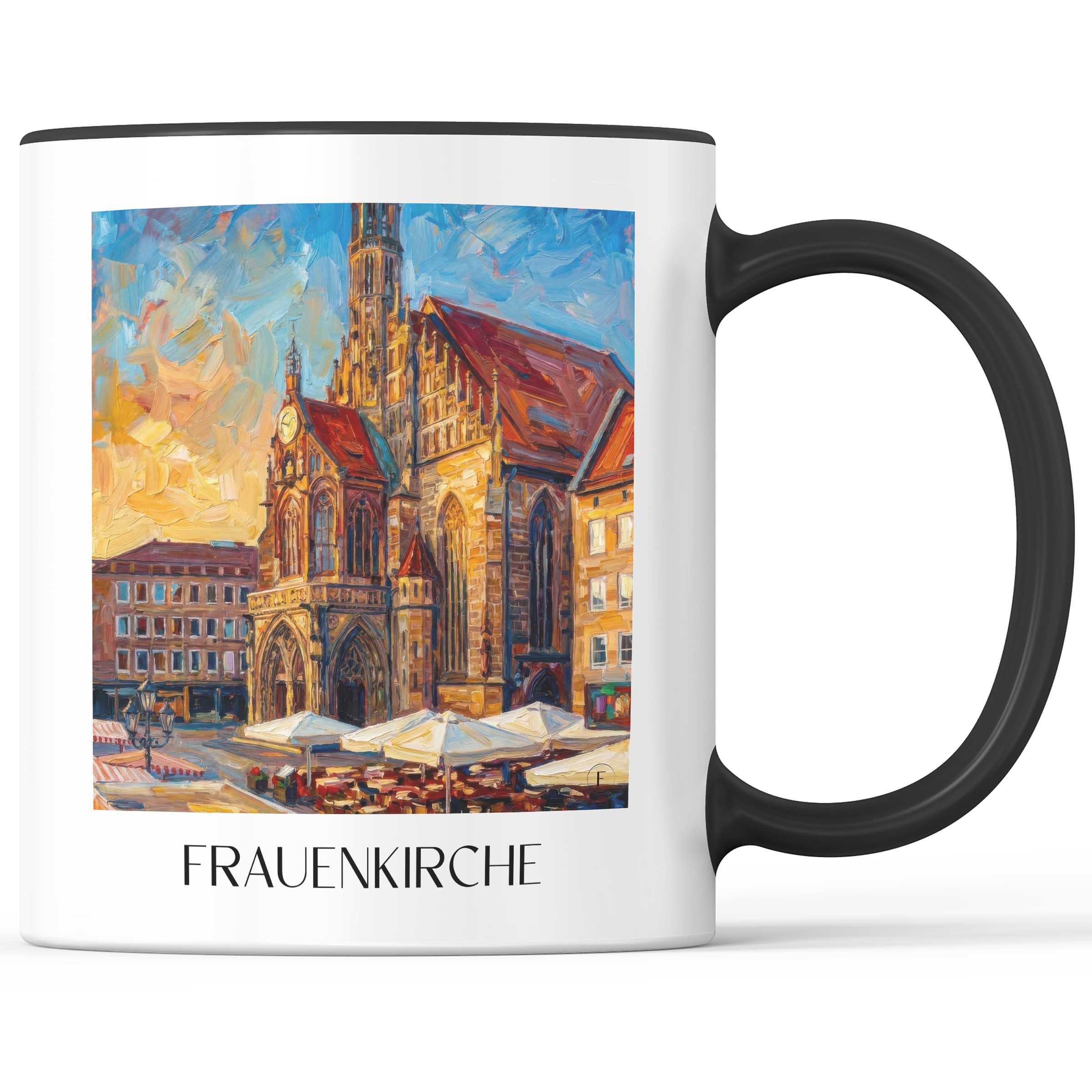 Frauenkirche Kaffeebecher - Nürnberg - Deutschland Becher - Kaffeetasse im Ölgemälde Stil