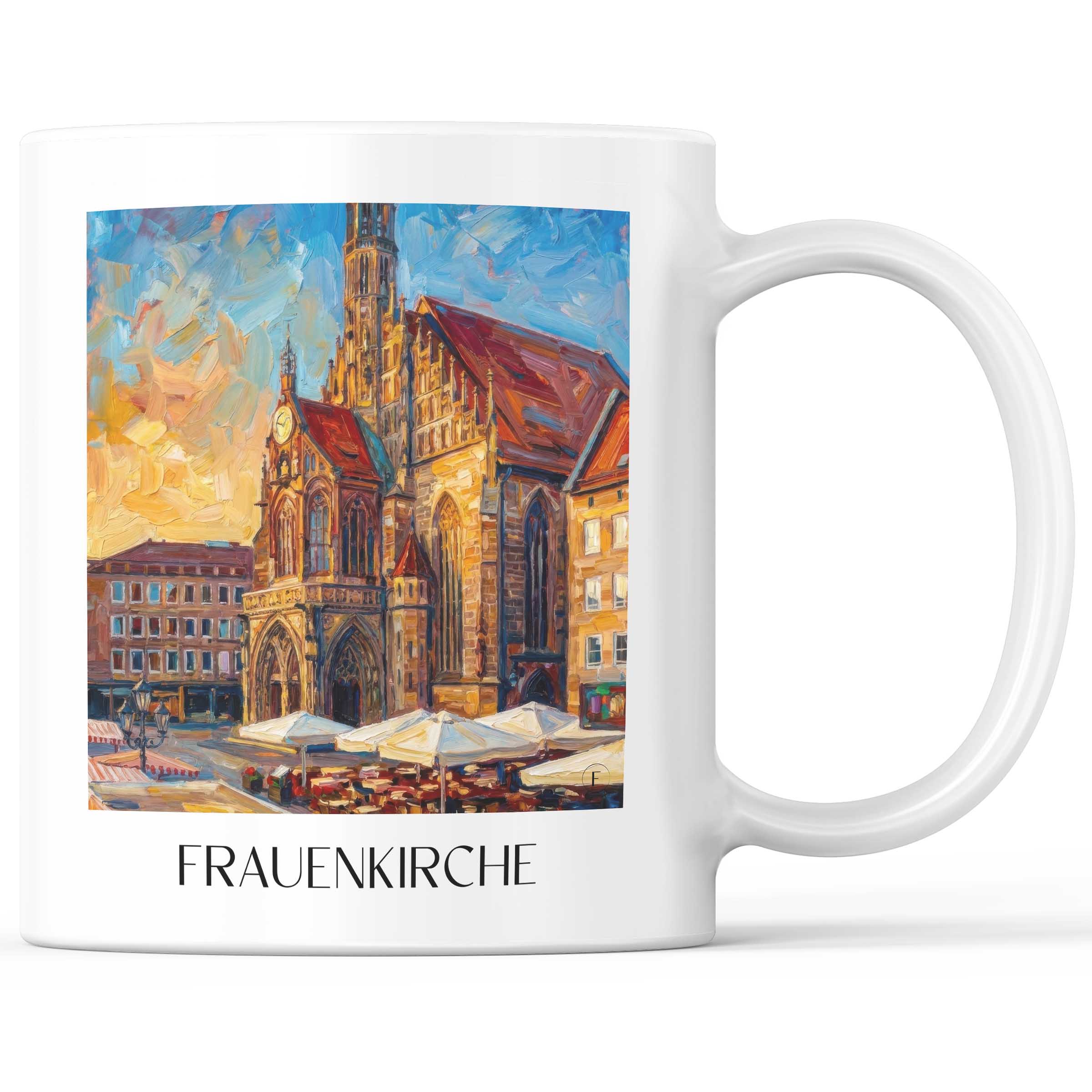 Frauenkirche Kaffeebecher - Nürnberg - Deutschland Becher - Kaffeetasse im Ölgemälde Stil