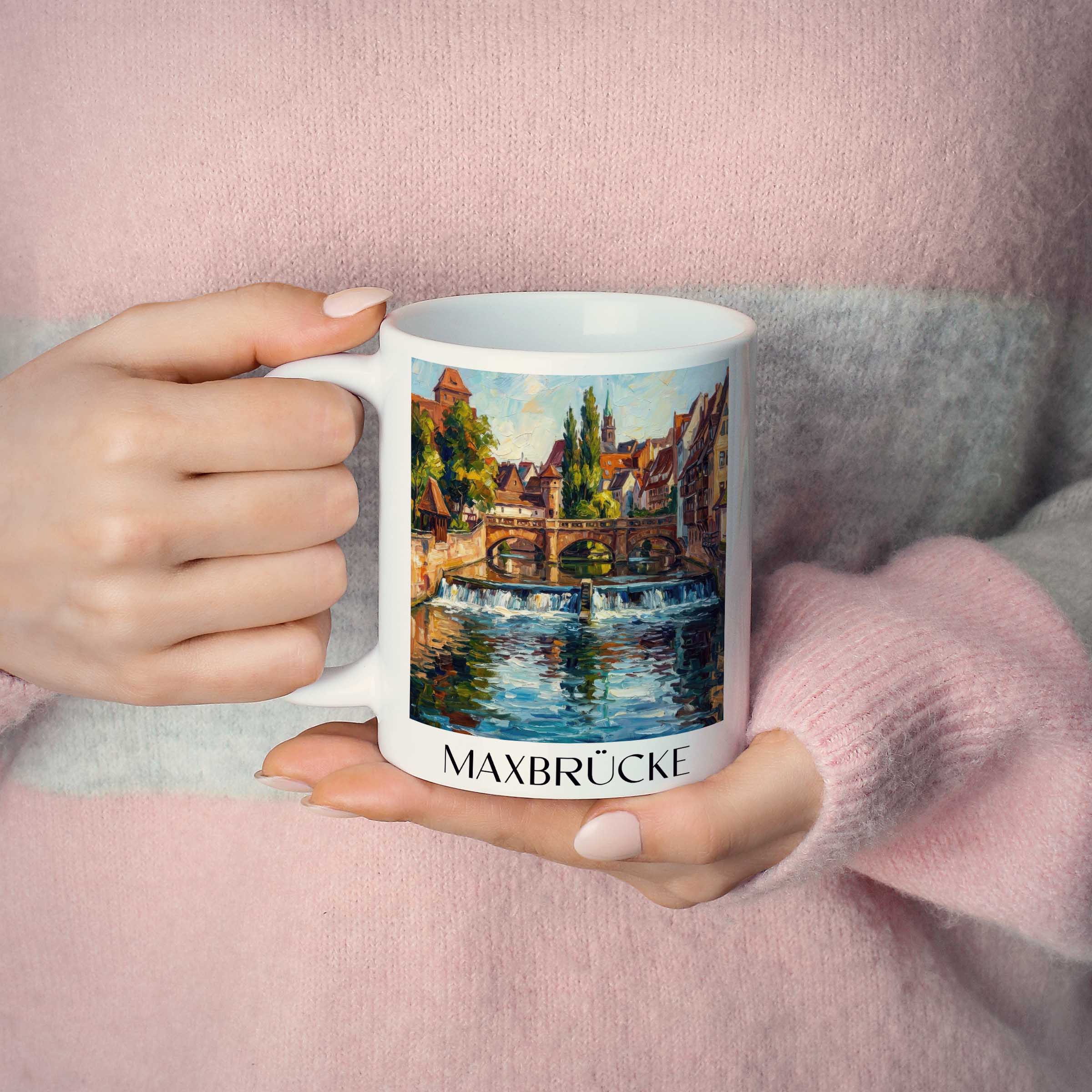 maxbrücke-nürnberg-deutschland-kaffeebecher-oil-painting-oelgemaelde