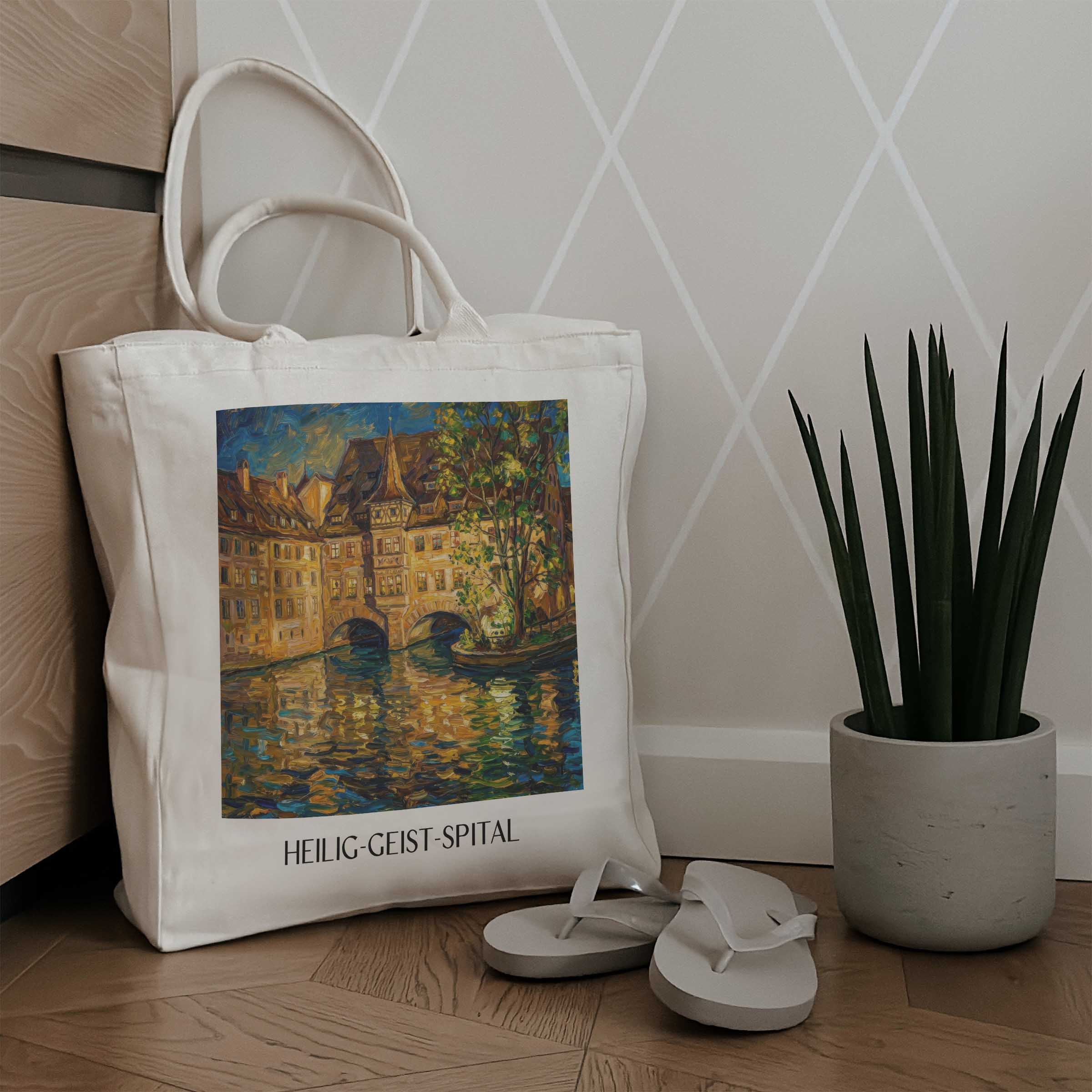 heilig-geist-spital-nürnberg-deutschland-einkaufstasche-oil-painting-oelgemaelde