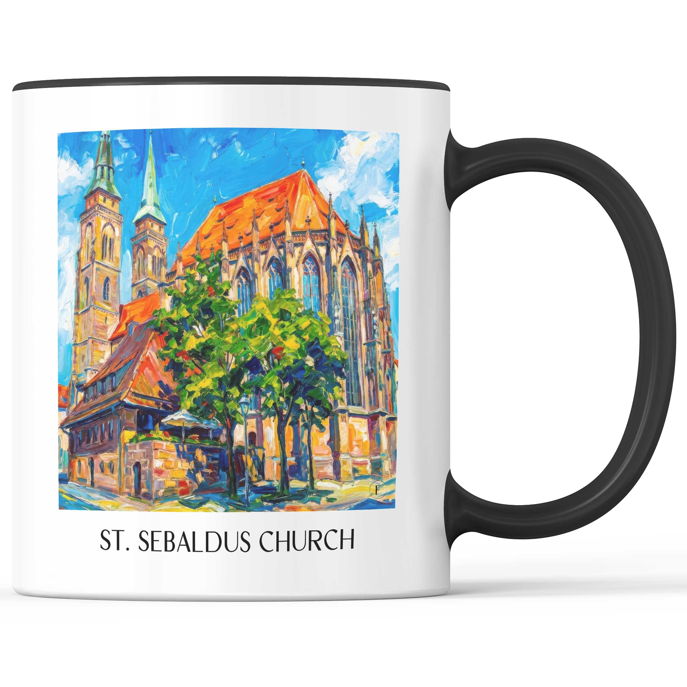 Sebalduskirche Kaffeebecher - Nürnberg - Deutschland Becher - Kaffeetasse im Ölgemälde Stil