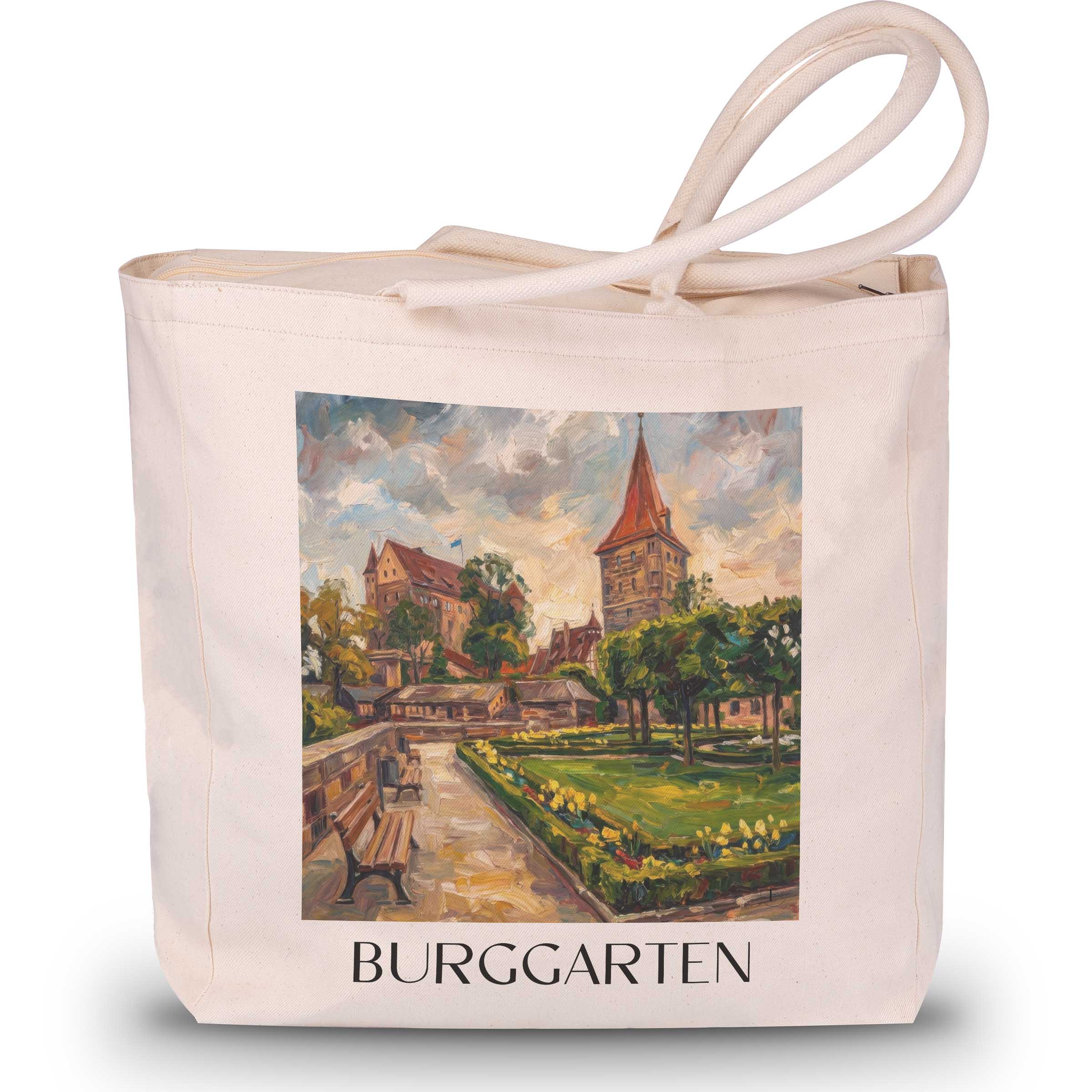 burggarten-nürnberg-deutschland-einkaufstasche-oil-painting-oelgemaelde