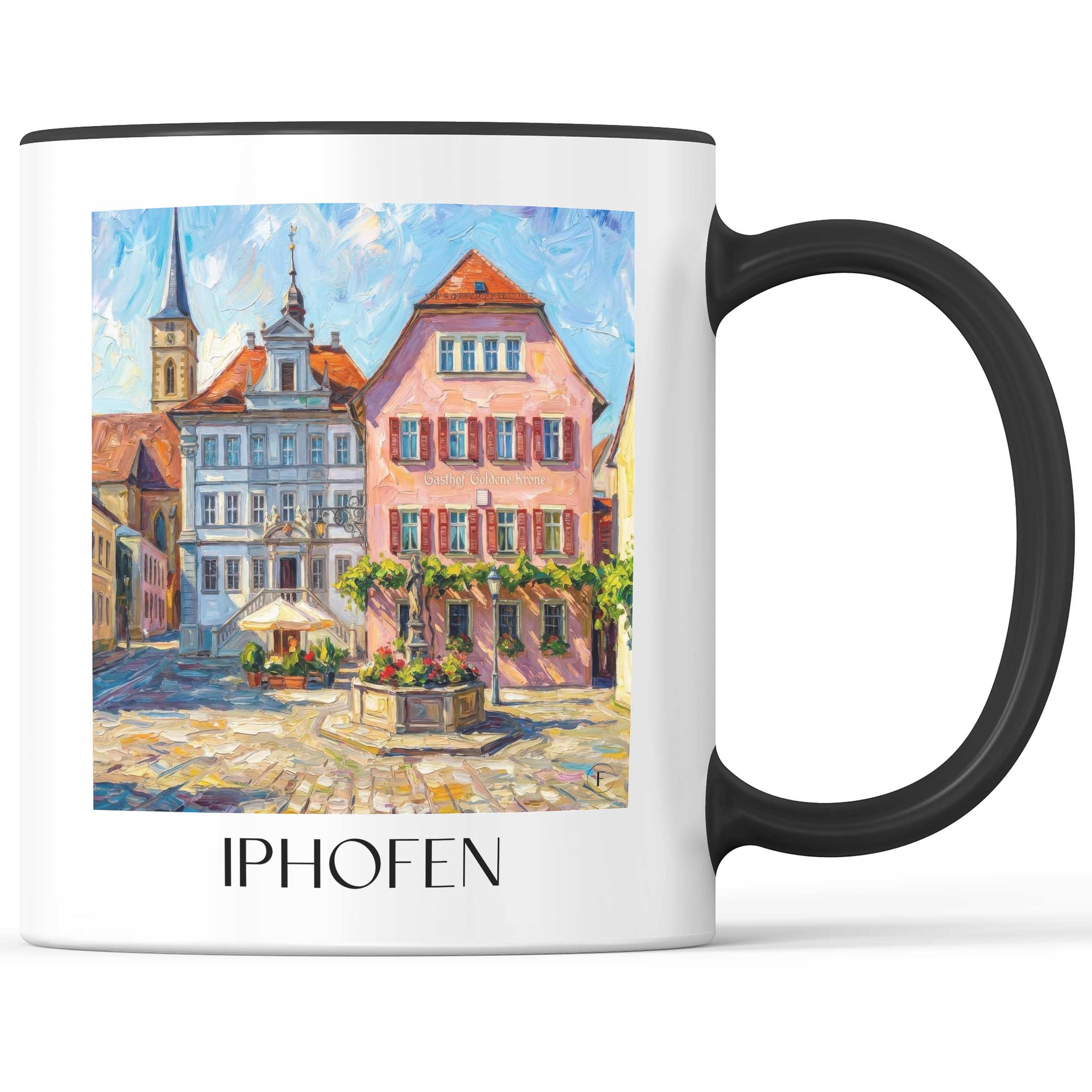 Iphofen - Deutschland Becher - Kaffeetasse im Ölgemälde Stil