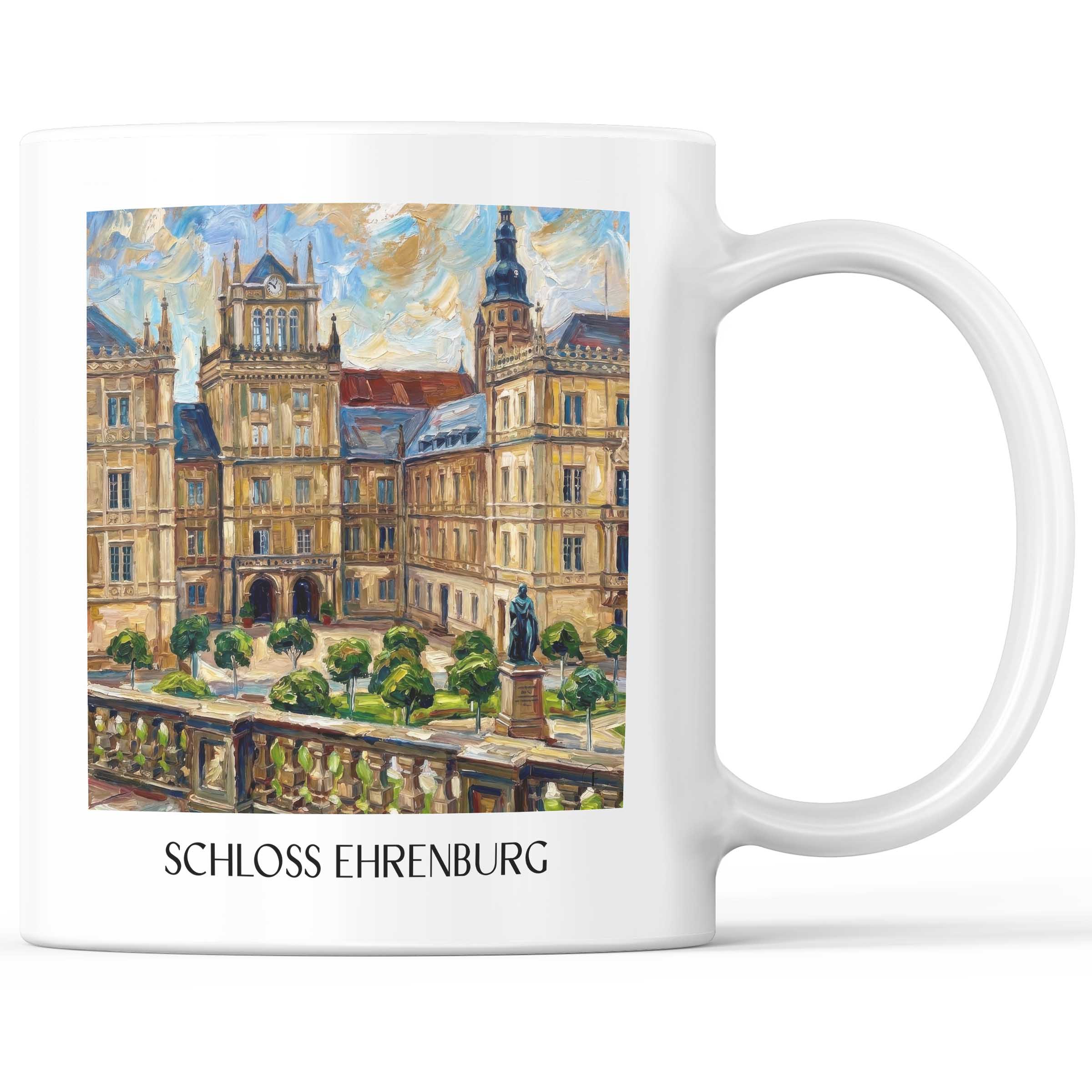 Schloss Ehrenburg Kaffeebecher - Coburg - Deutschland Becher - Kaffeetasse im Ölgemälde Stil