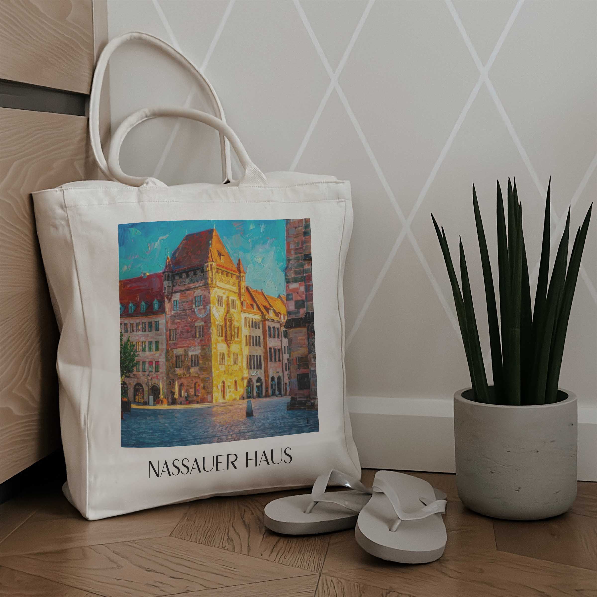 nassauer-haus-nürnberg-deutschland-einkaufstasche-oil-painting-oelgemaelde