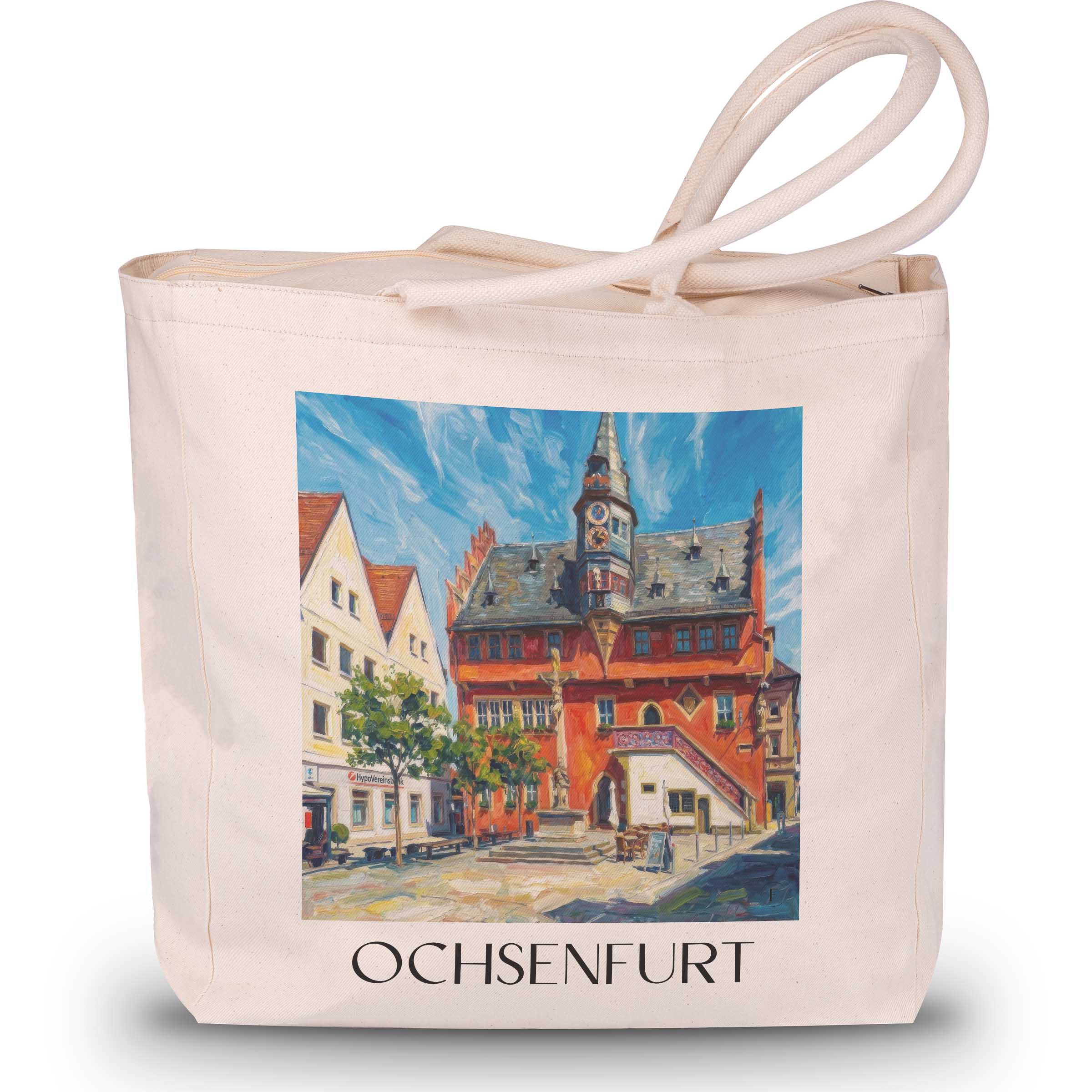 ochsenfurt-deutschland-einkaufstasche-oil-painting-oelgemaelde
