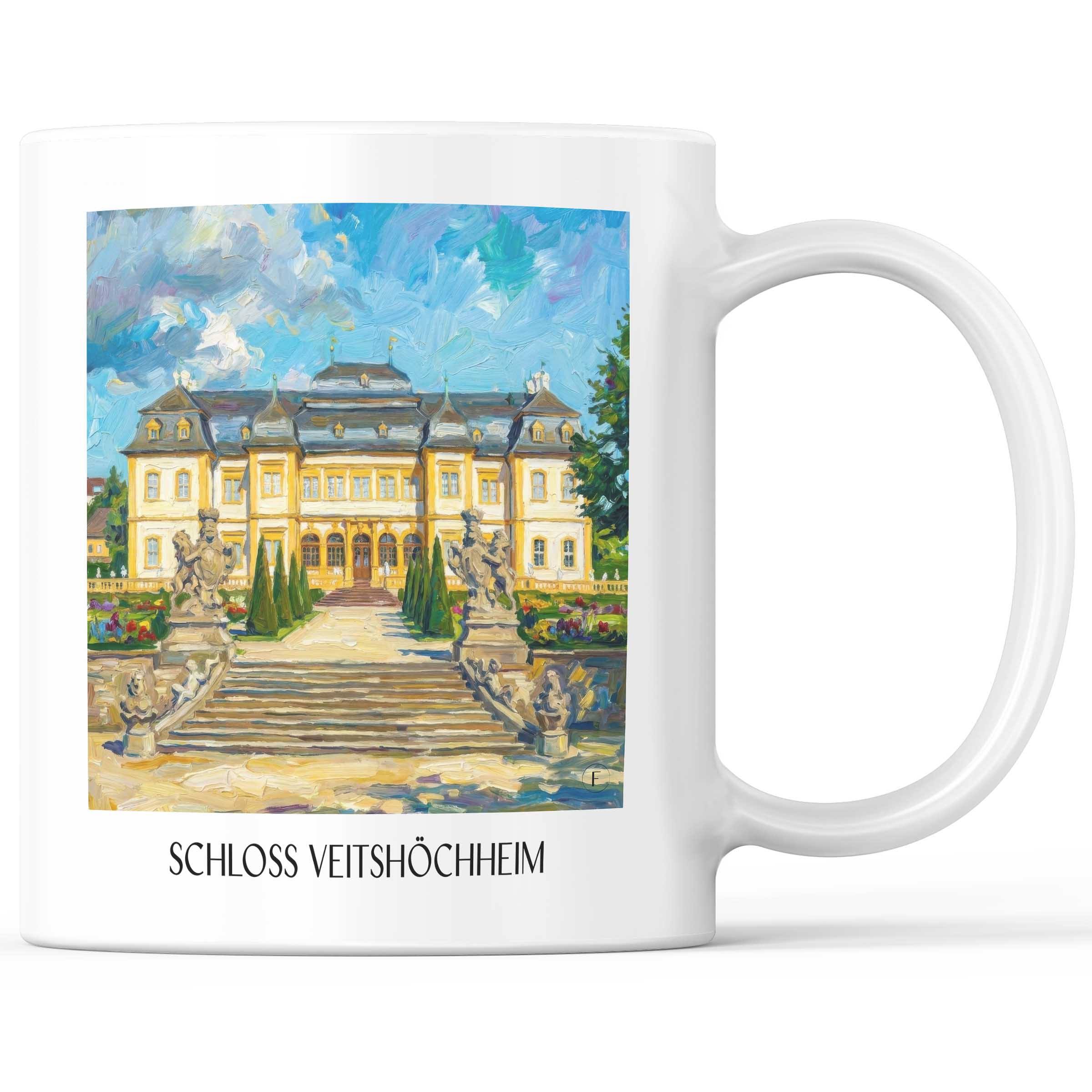 Schloss Veitshöchheim Kaffeebecher - Würzburg - Deutschland Becher - Kaffeetasse im Ölgemälde Stil