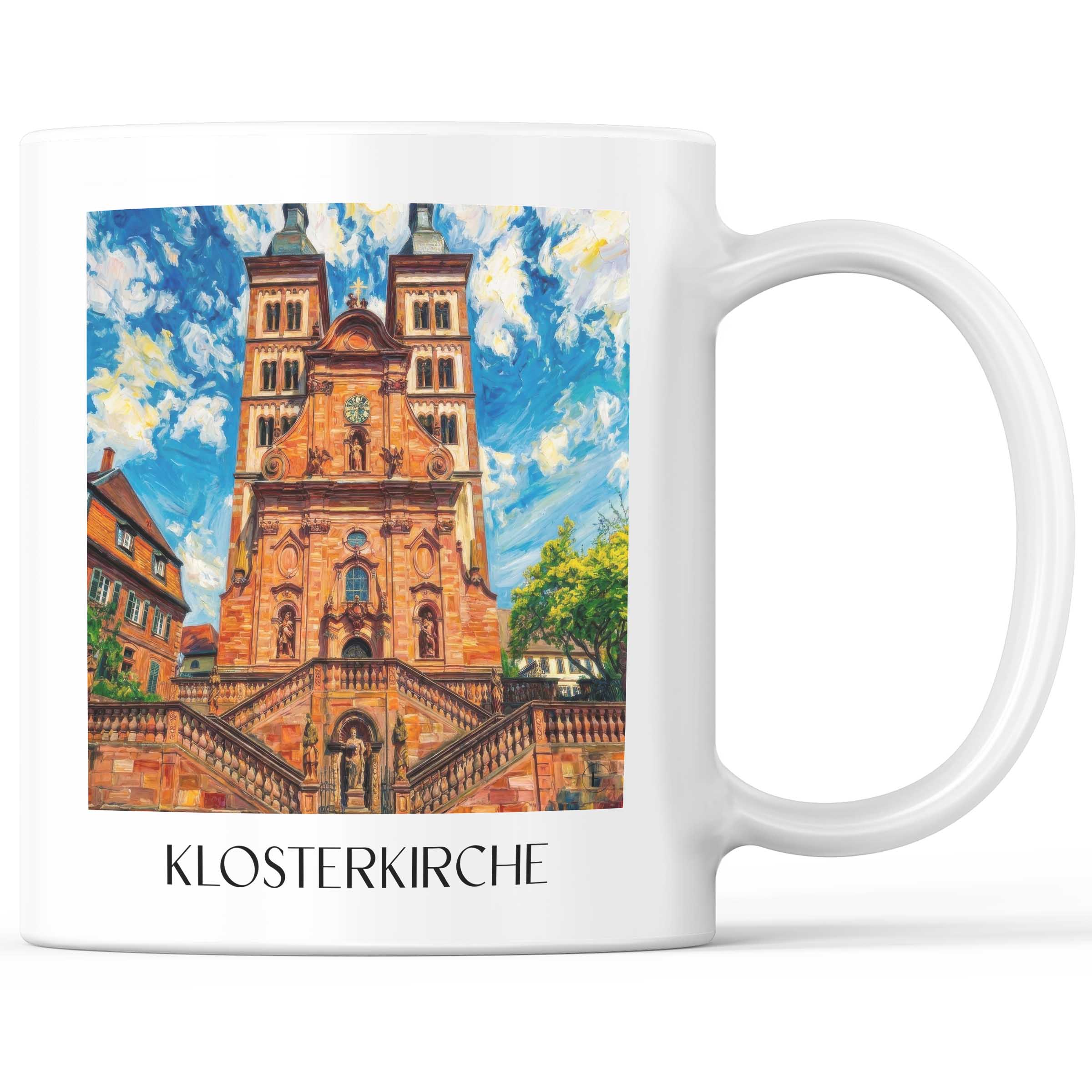 Klosterkirche Kaffeebecher - Amorbach - Deutschland Becher - Kaffeetasse im Ölgemälde Stil