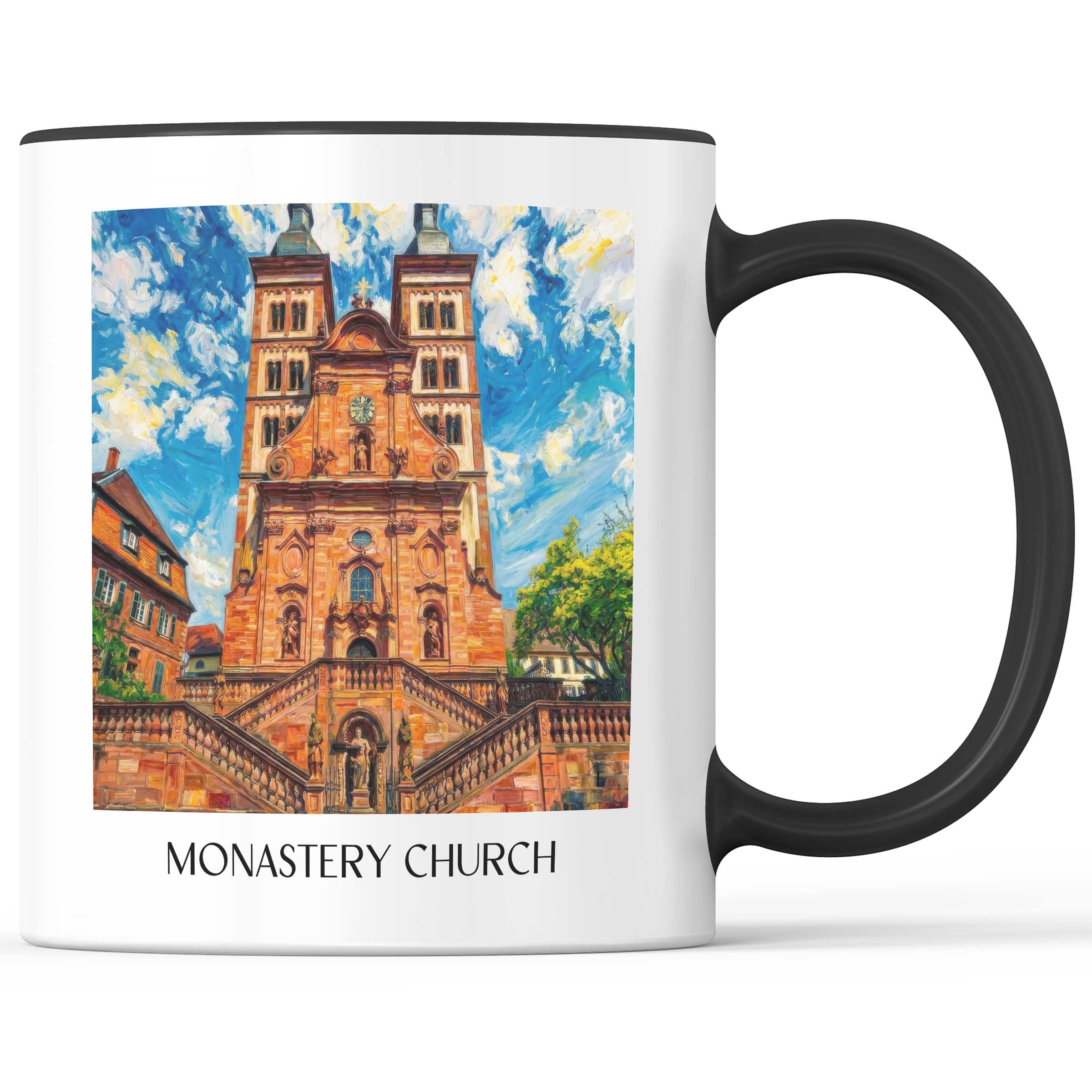 Klosterkirche Kaffeebecher - Amorbach - Deutschland Becher - Kaffeetasse im Ölgemälde Stil