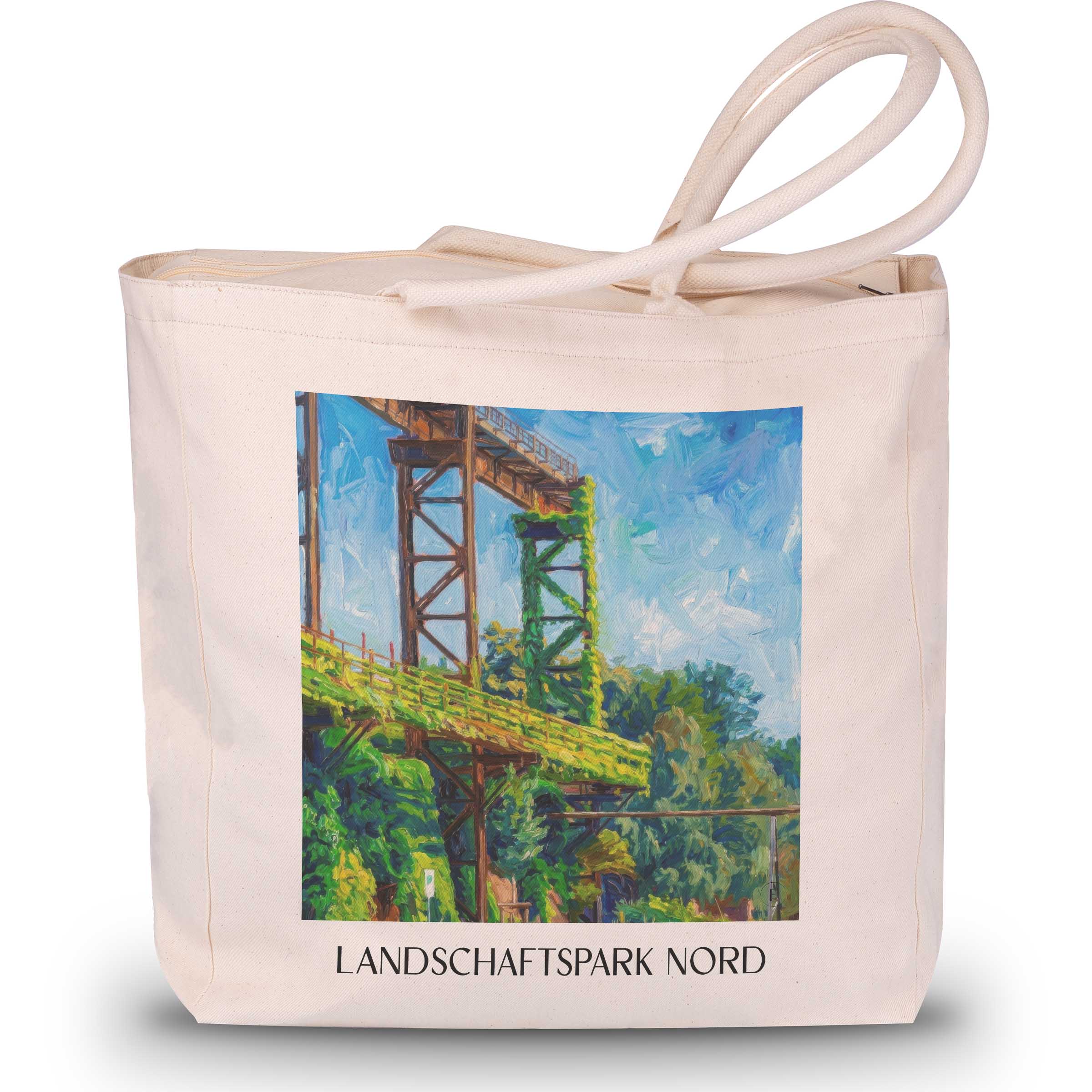 landschaftspark-nord-duisburg-deutschland-einkaufstasche-oil-painting-oelgemaelde