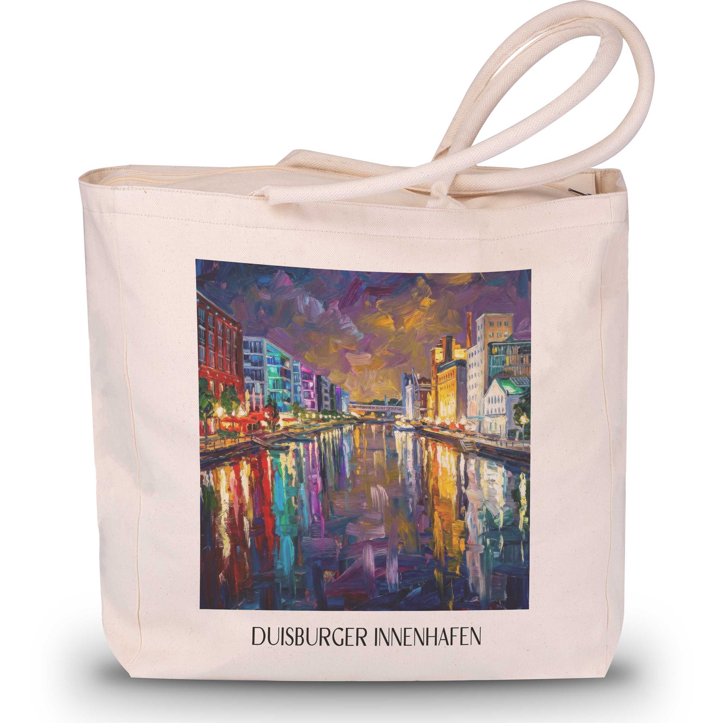 innenhafen-duisburg-deutschland-einkaufstasche-oil-painting-oelgemaelde