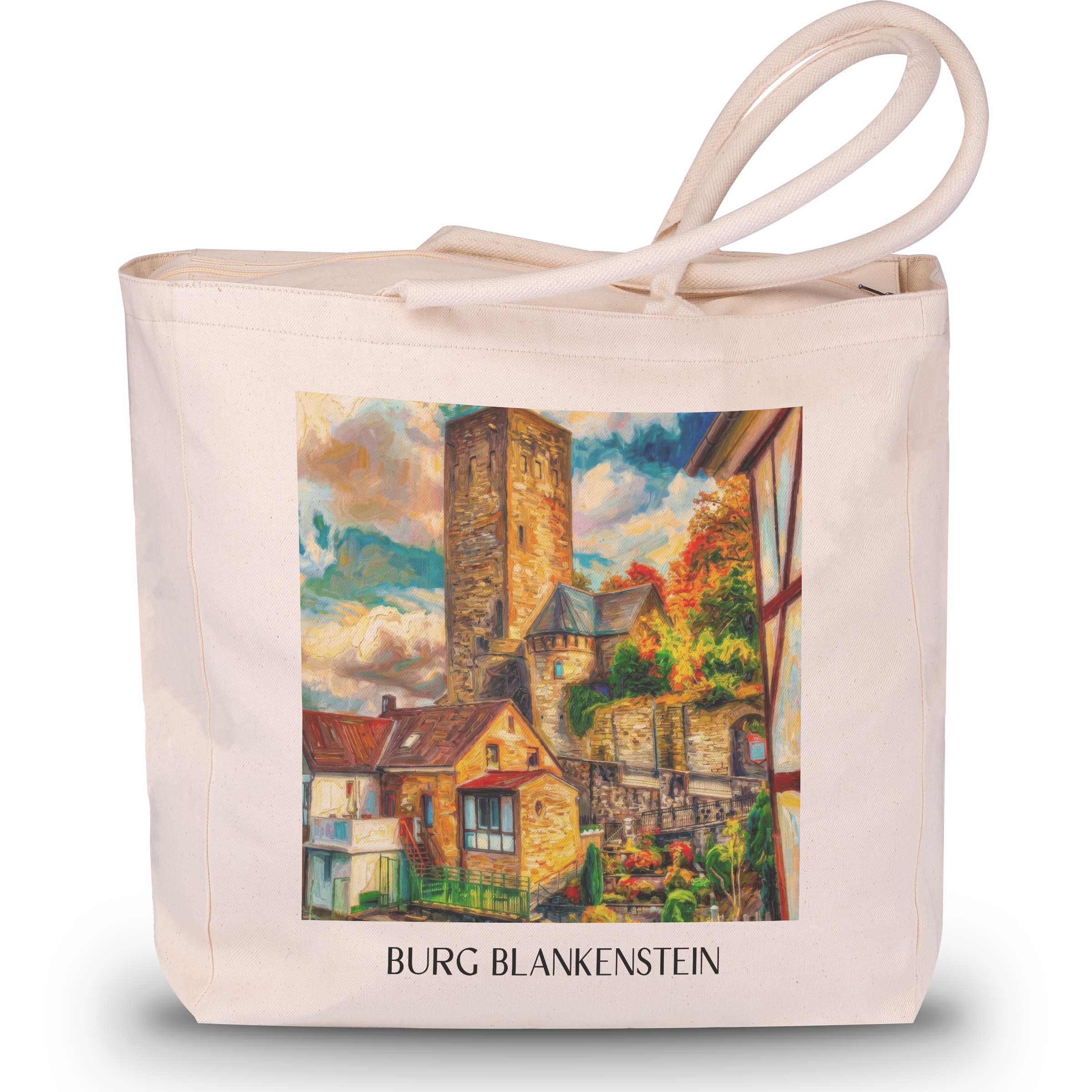 burg-blankenstein-hattingen-deutschland-einkaufstasche-oil-painting-oelgemaelde