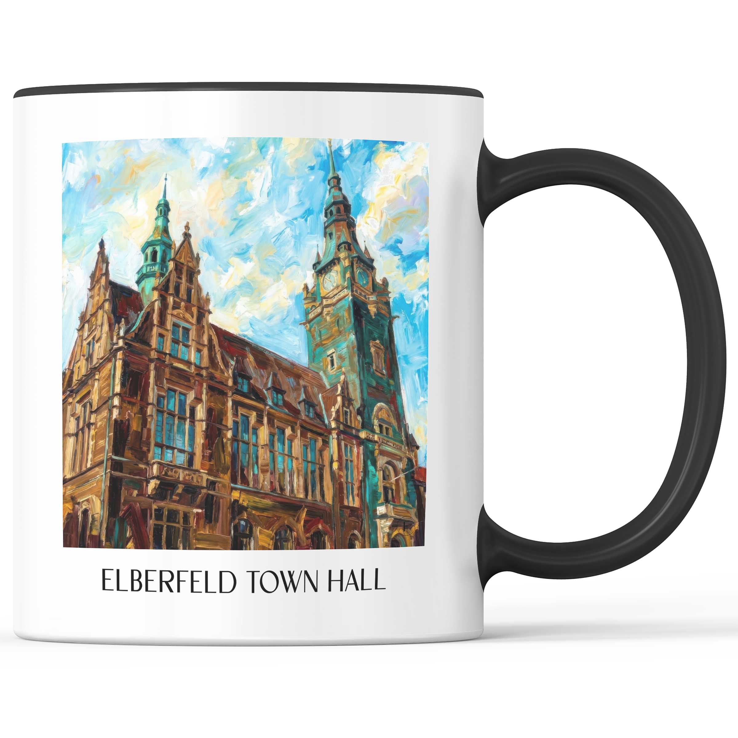 Rathaus Elberfeld Kaffeebecher - Wuppertal - Deutschland Becher - Kaffeetasse im Ölgemälde Stil