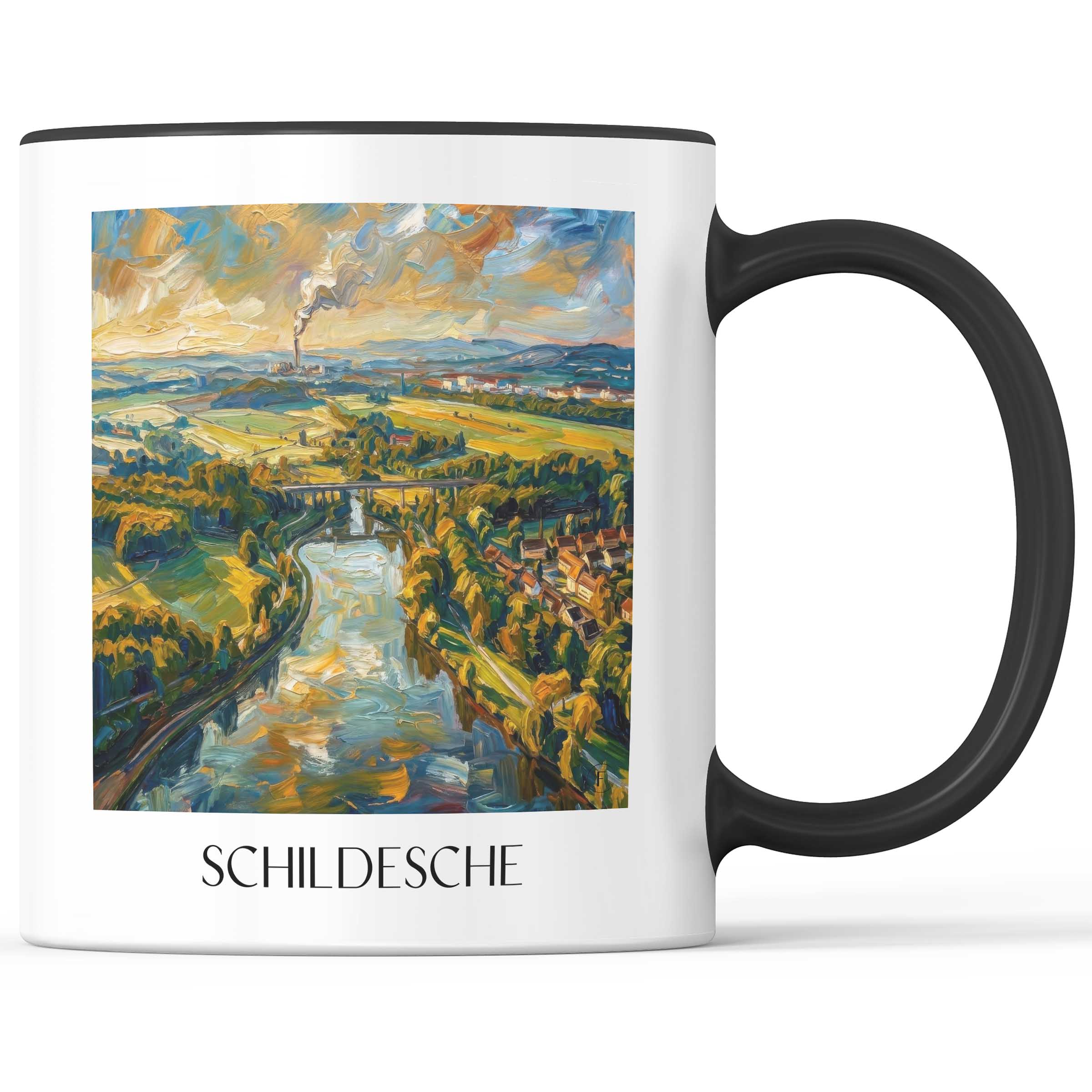Schildesche Kaffeebecher - Bielefeld - Deutschland Becher - Kaffeetasse im Ölgemälde Stil
