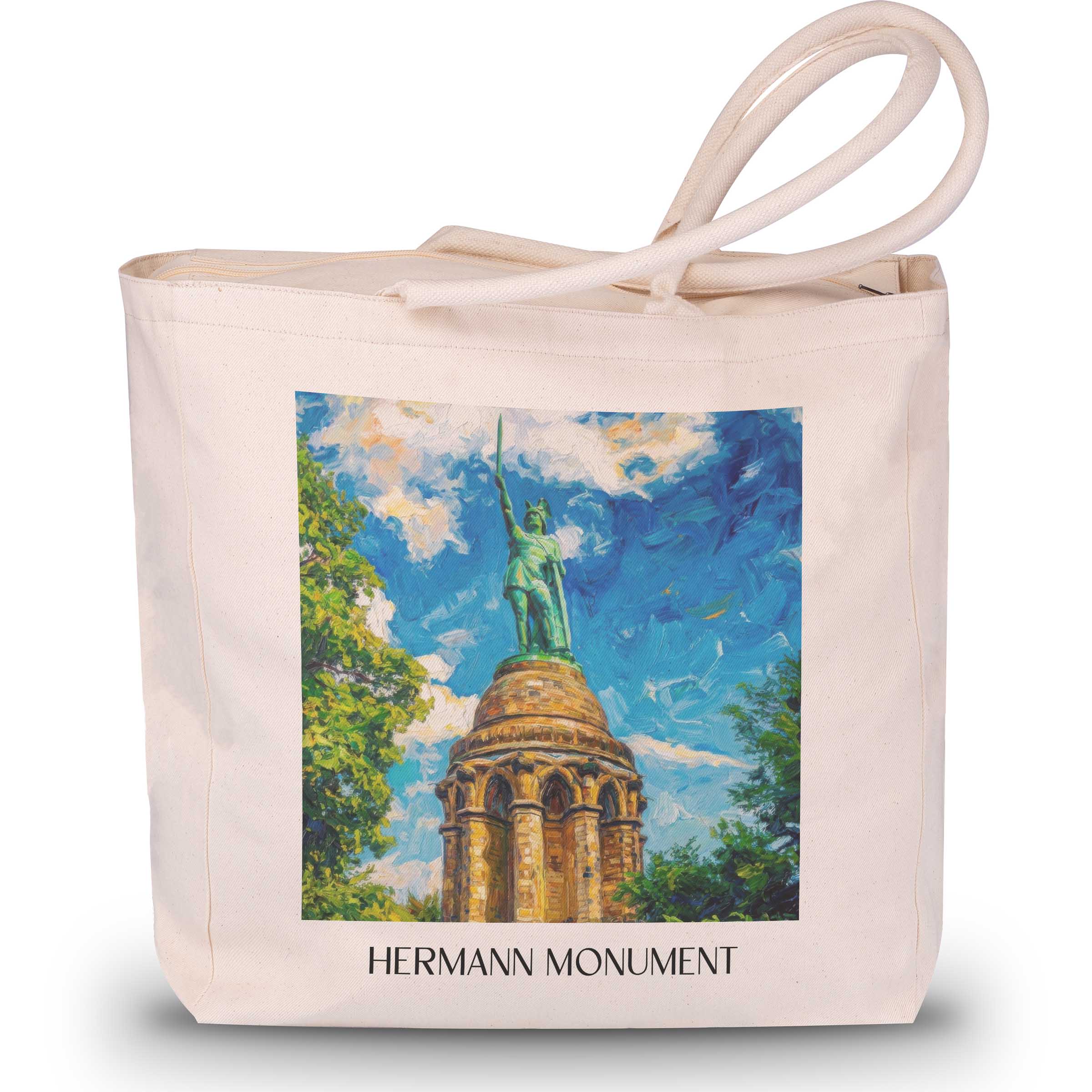 Hermannsdenkmal Shopping Tasche - Detmold - Deutschland Tote Bag - Einkaufstasche im ĂlgemĂ€lde Stil