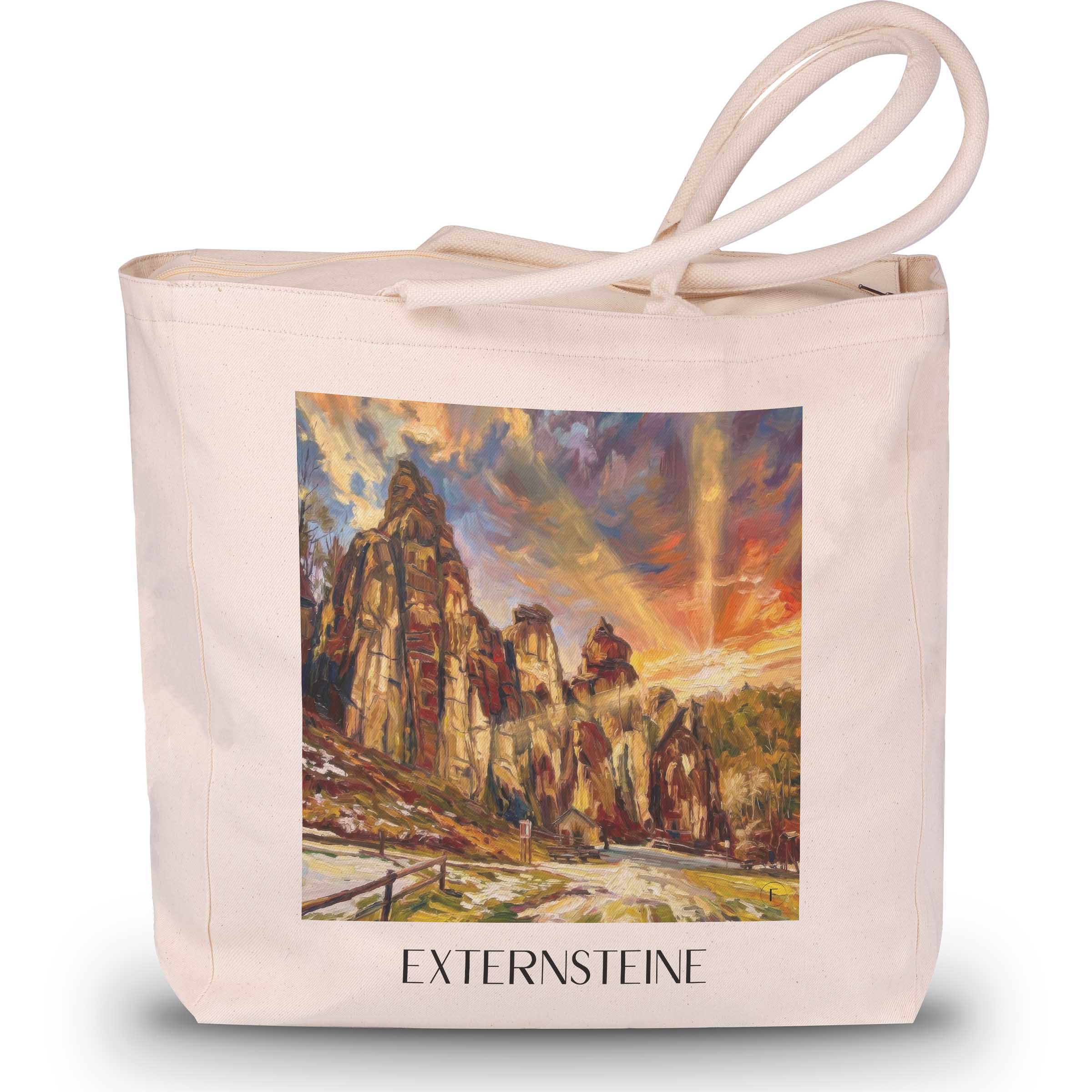 externsteine-detmold-deutschland-einkaufstasche-oil-painting-oelgemaelde