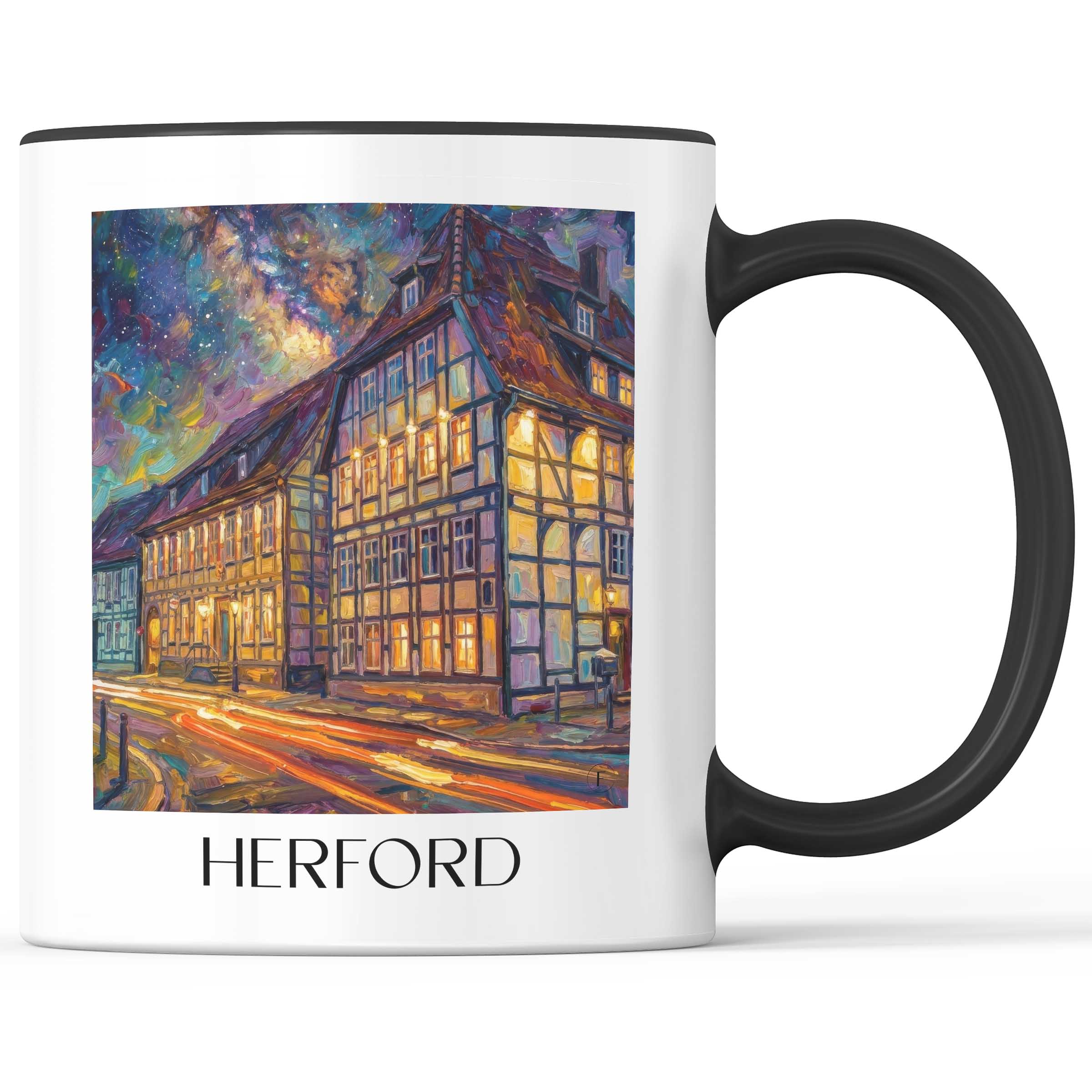 Herford Kaffeebecher - Ostwestfalen - Deutschland Becher - Kaffeetasse im Ölgemälde Stil