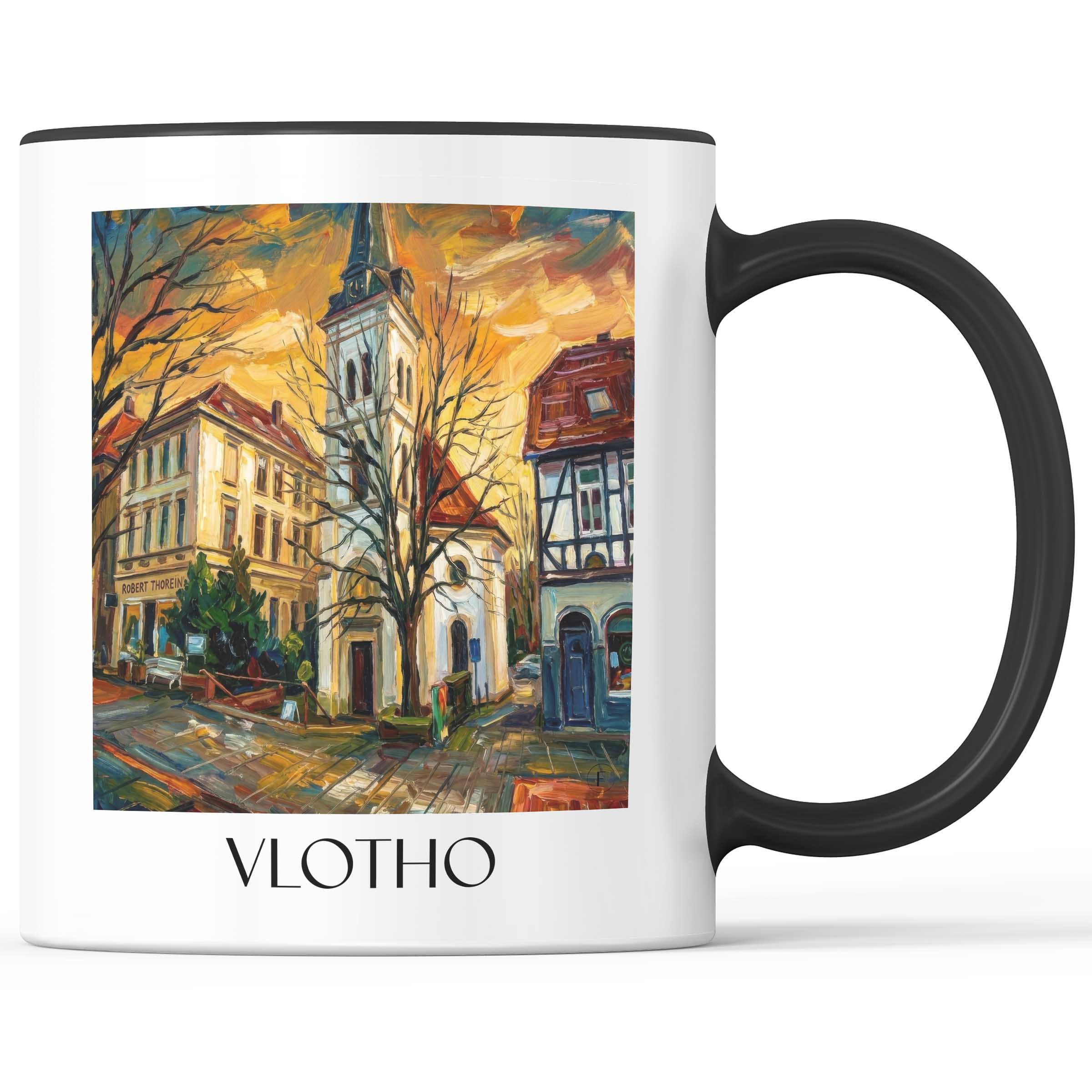 Vlotho Kaffeebecher - Herford - Deutschland Becher - Kaffeetasse im Ölgemälde Stil