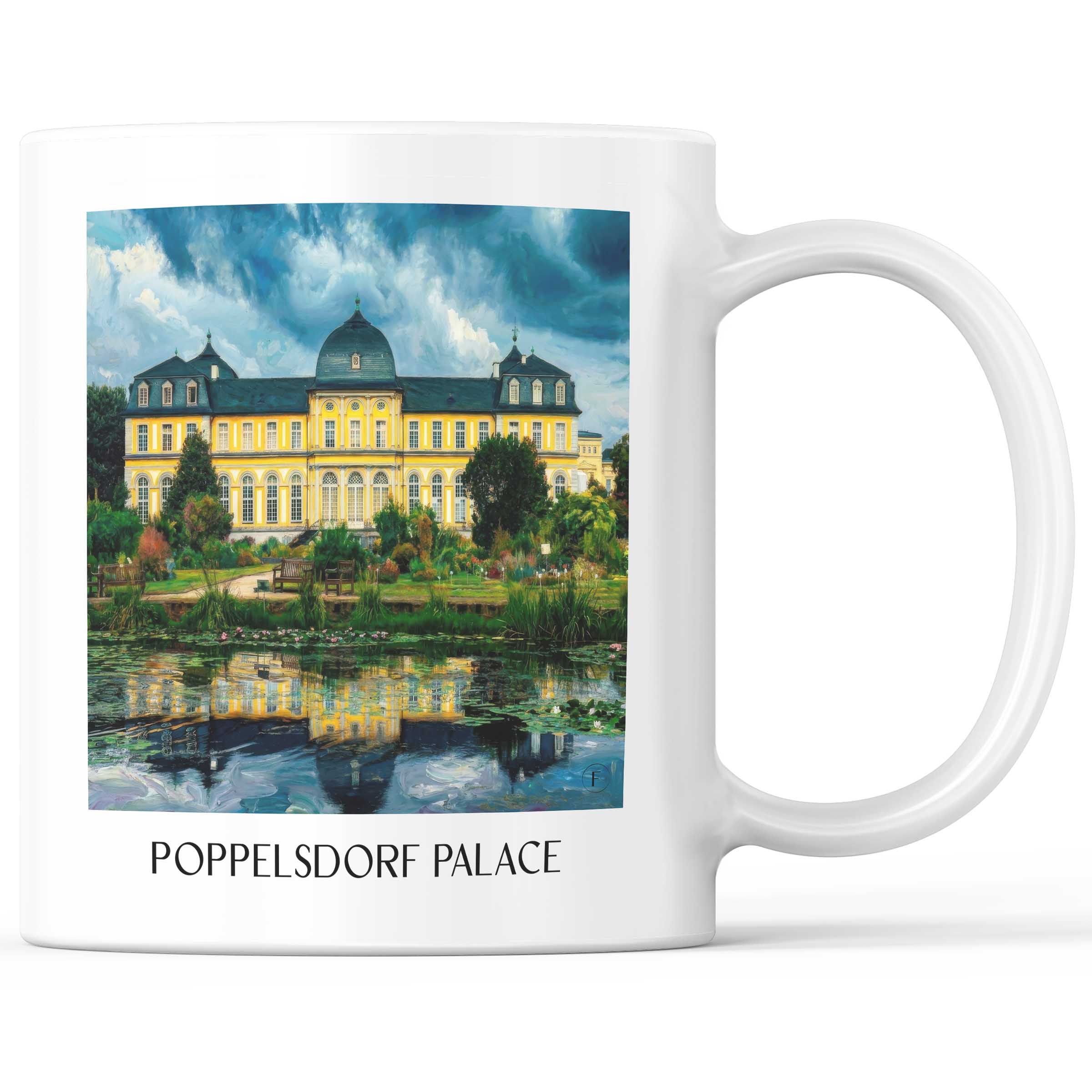 Poppelsdorfer Schloss Kaffeebecher - Bonn - Deutschland Becher - Kaffeetasse im Ölgemälde Stil