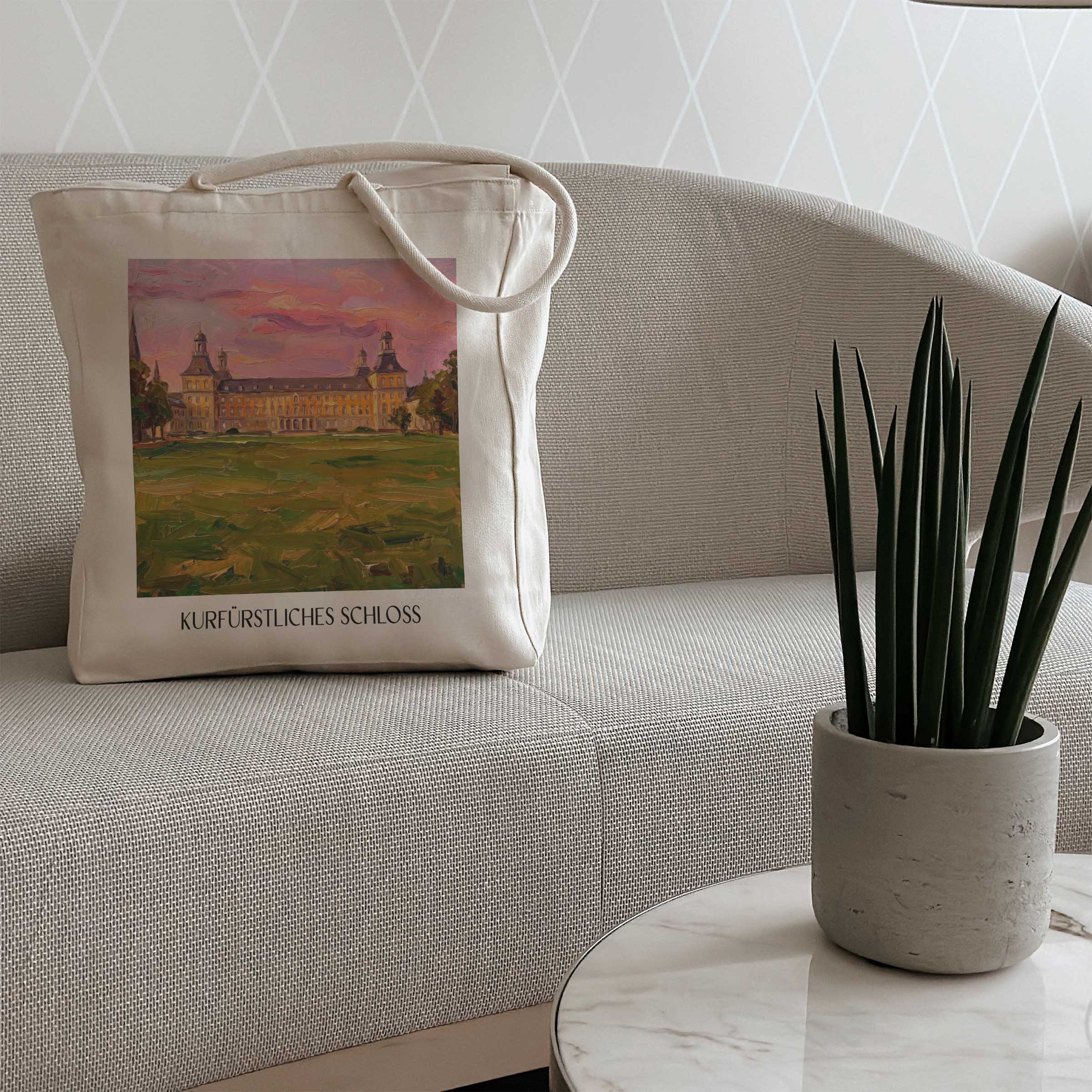 kurfürstliches-schloss-bonn-deutschland-einkaufstasche-oil-painting-oelgemaelde