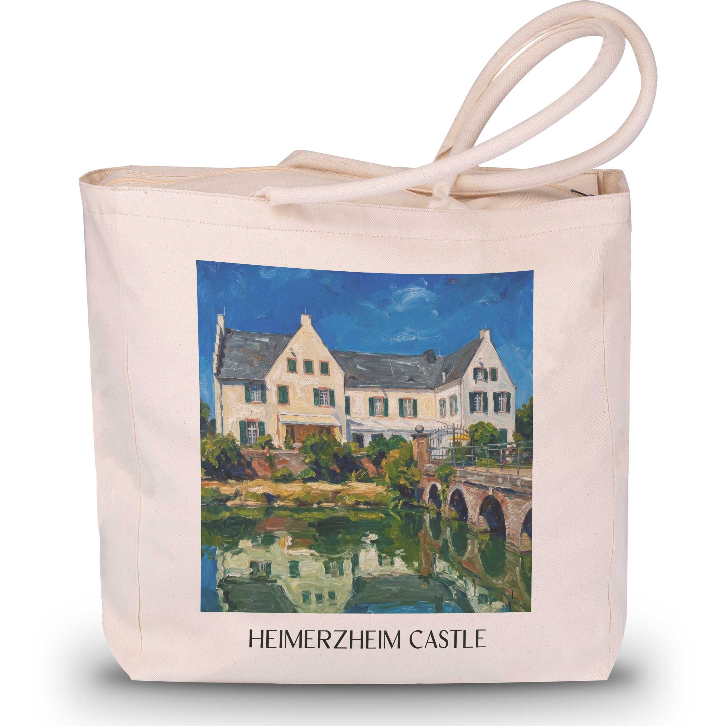 Burg Heimerzheim Shopping Tasche - Rheinland - Deutschland Tote Bag - Einkaufstasche im Ölgemälde Stil