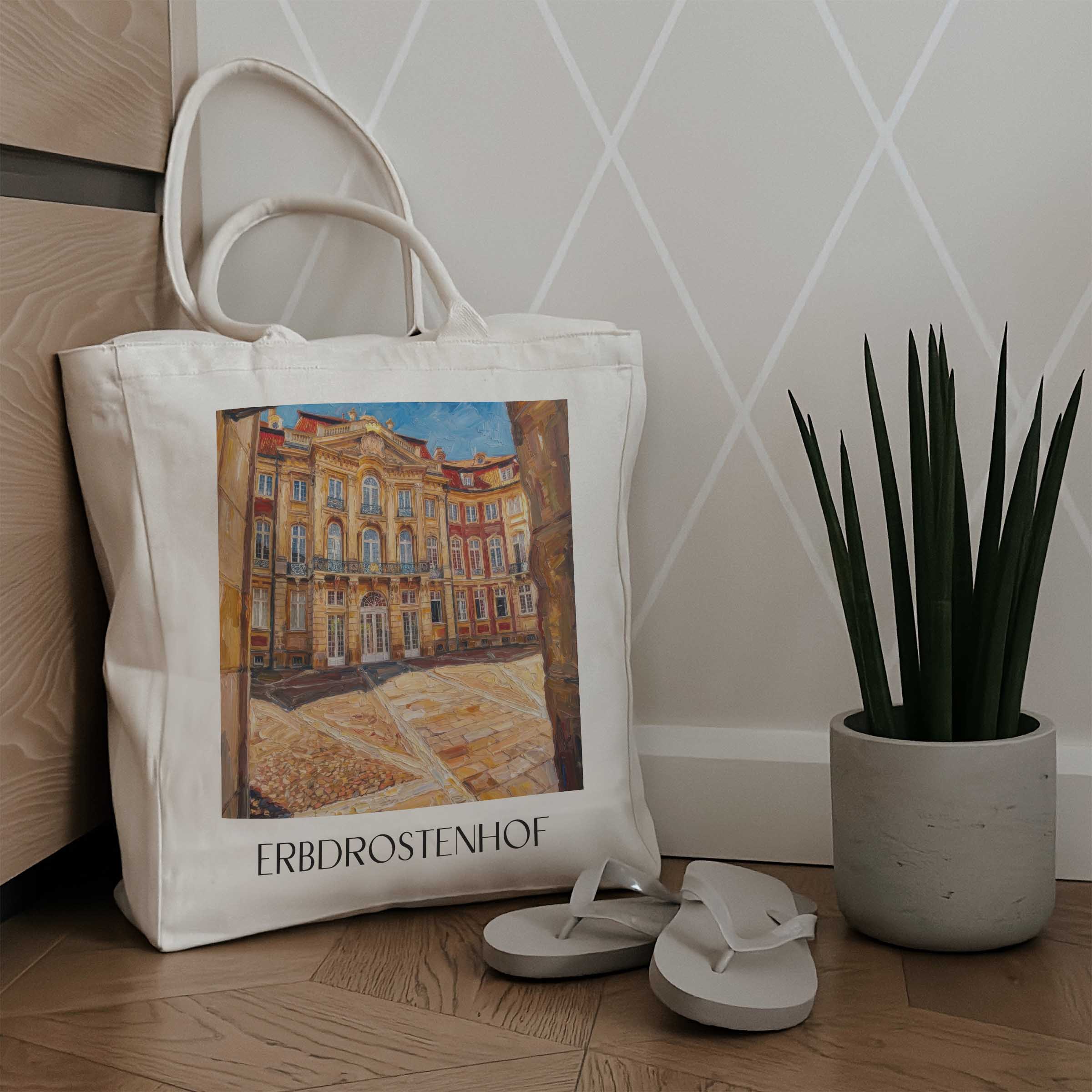 erbdrostenhof-münster-deutschland-einkaufstasche-oil-painting-oelgemaelde