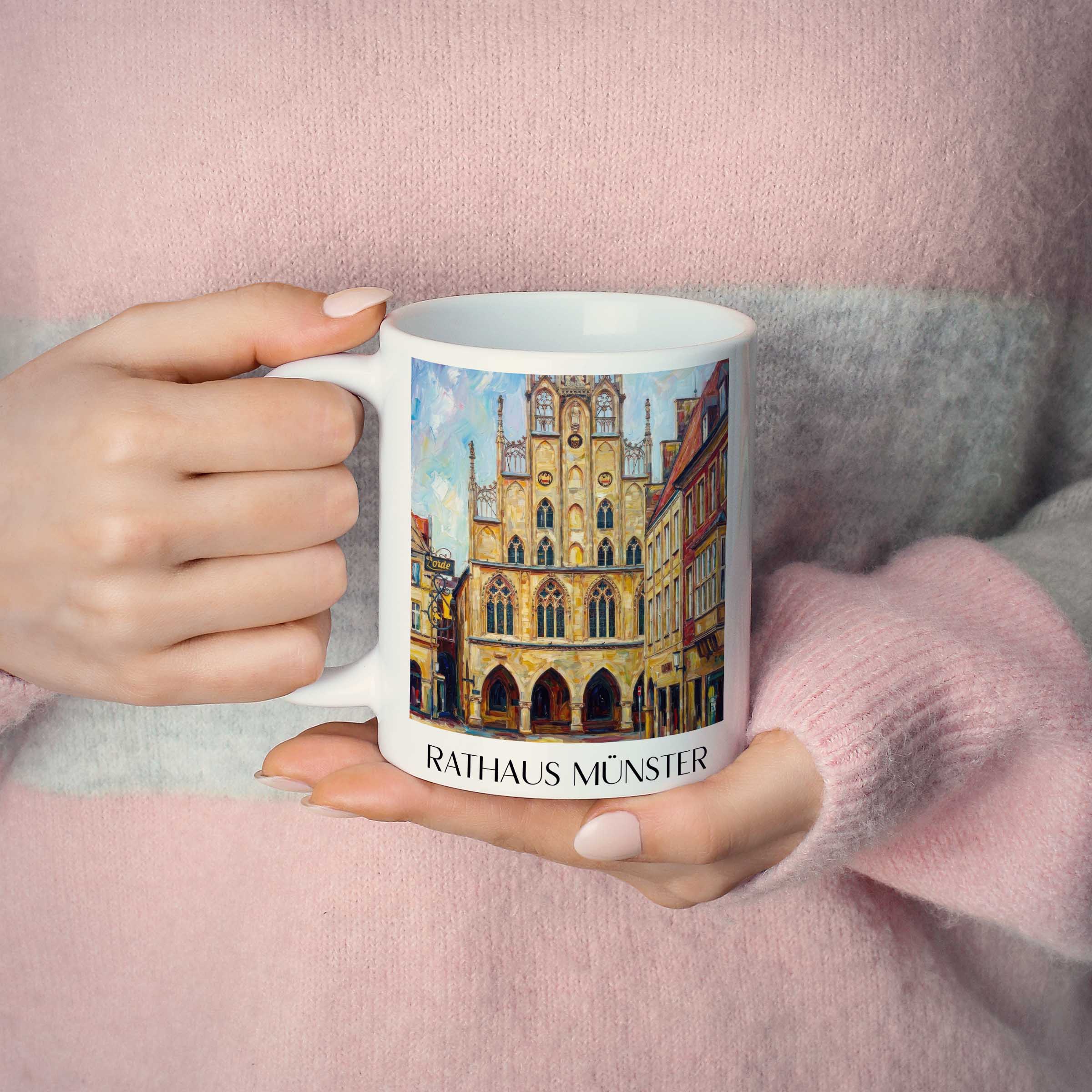 rathaus-münster-deutschland-kaffeebecher-oil-painting-oelgemaelde