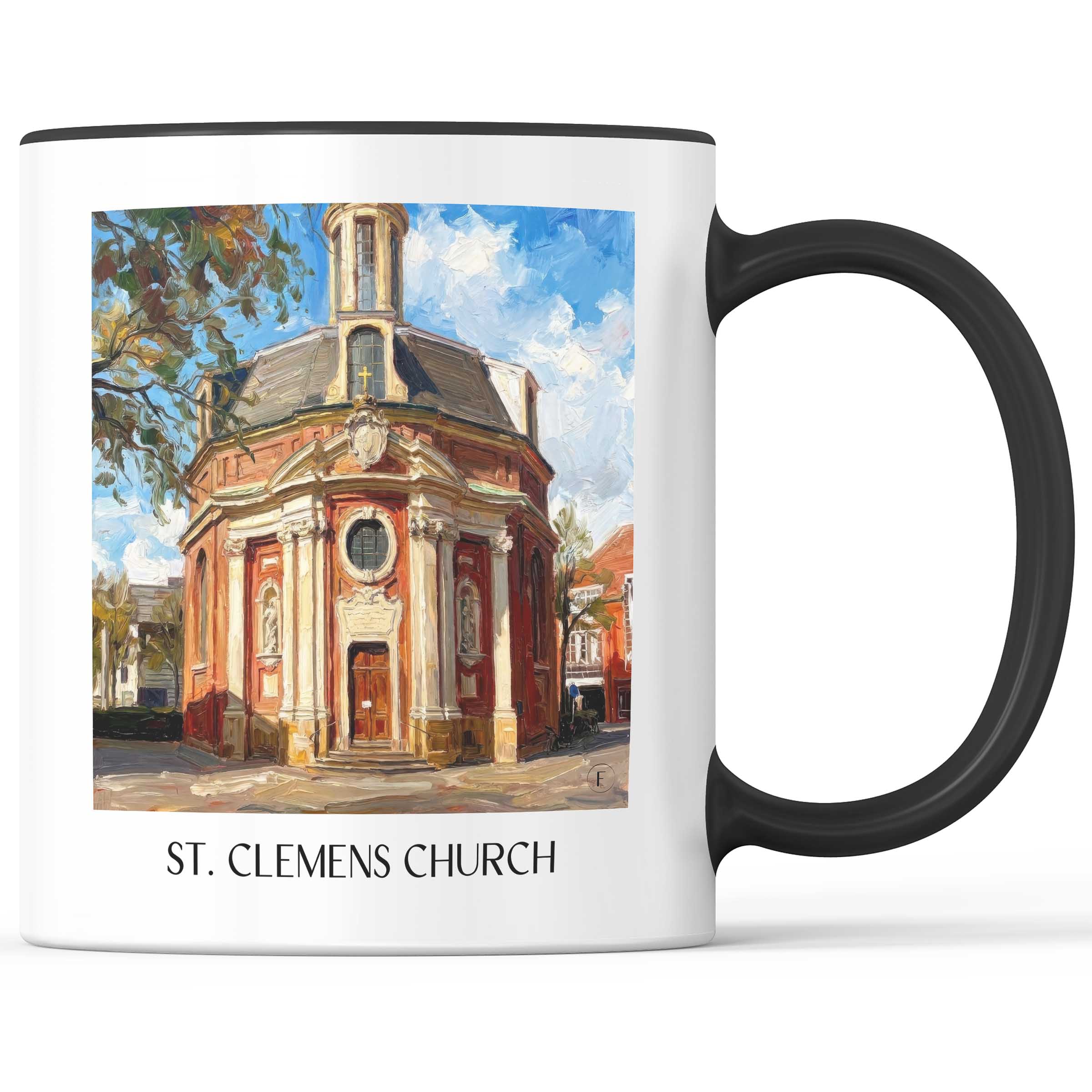 Clemenskirche Kaffeebecher - Münster - Deutschland Becher - Kaffeetasse im Ölgemälde Stil