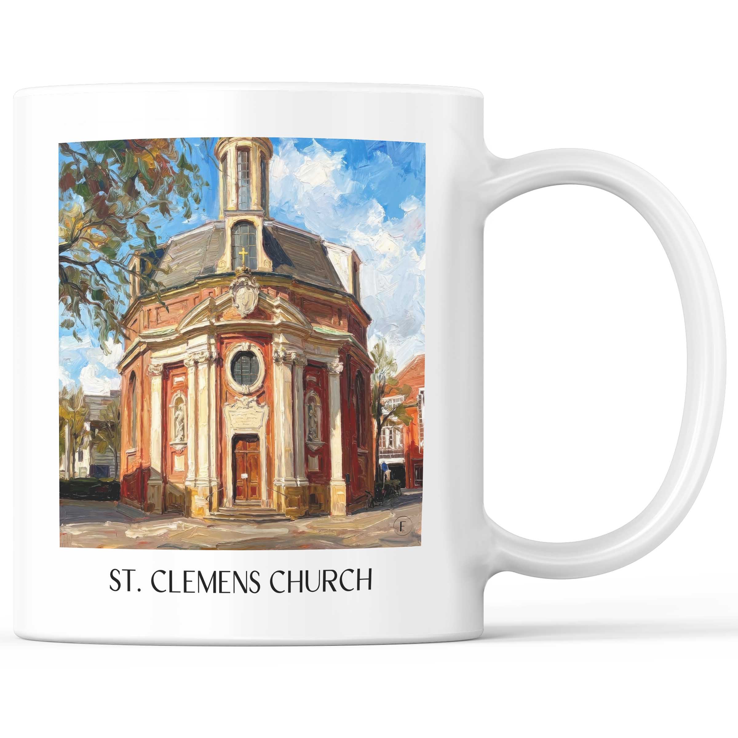 Clemenskirche Kaffeebecher - Münster - Deutschland Becher - Kaffeetasse im Ölgemälde Stil