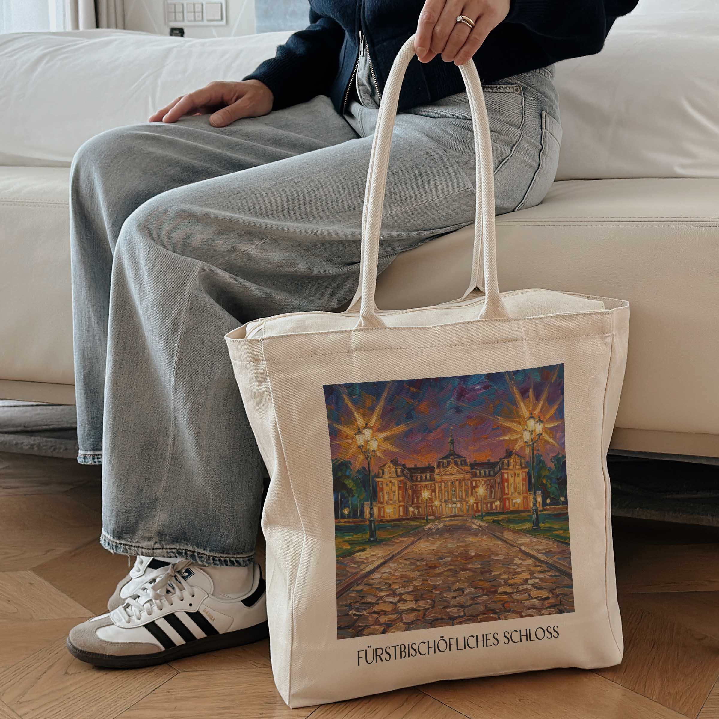 fürstbischöfliches-schloss-münster-deutschland-einkaufstasche-oil-painting-oelgemaelde