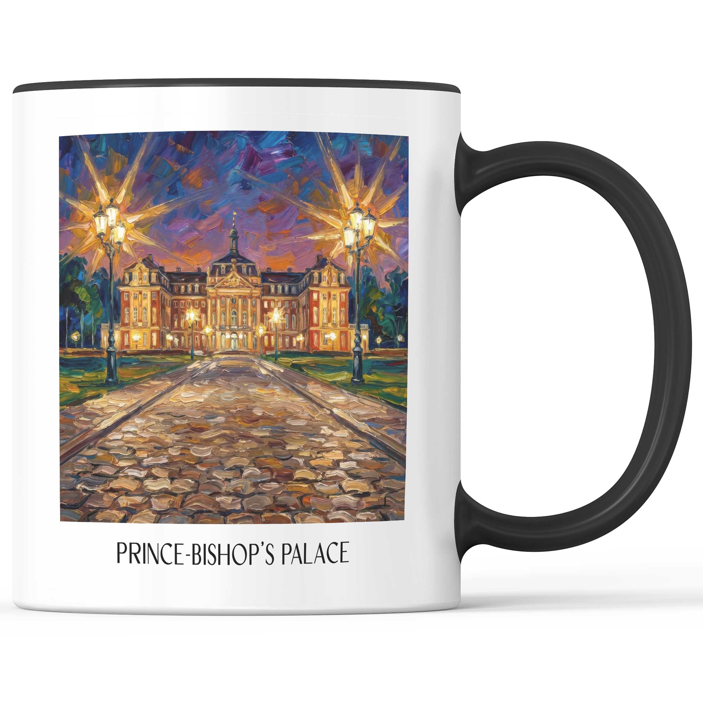 Fürstbischöfliches Schloss Kaffeebecher - Münster - Deutschland Becher - Kaffeetasse im Ölgemälde Stil